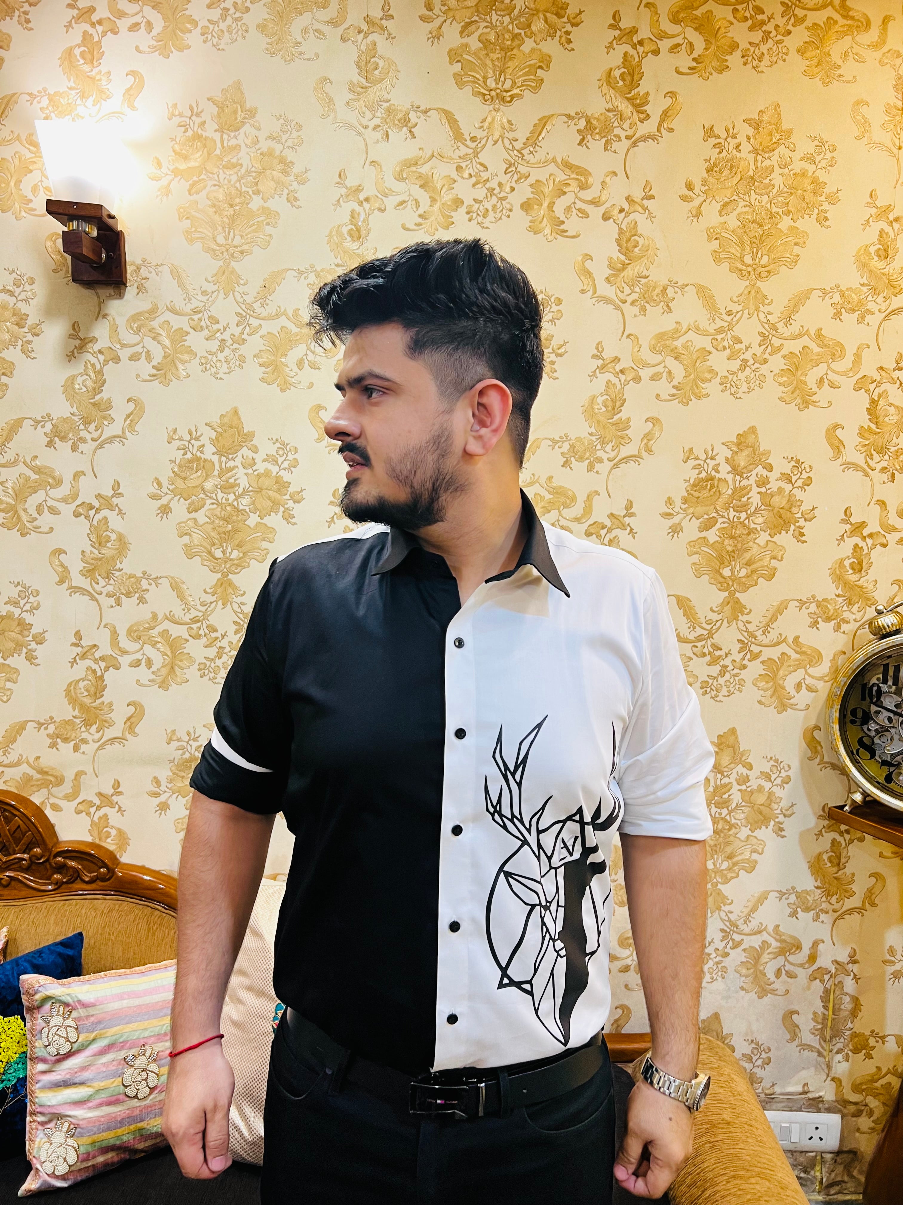 Black & White Deer Shrt