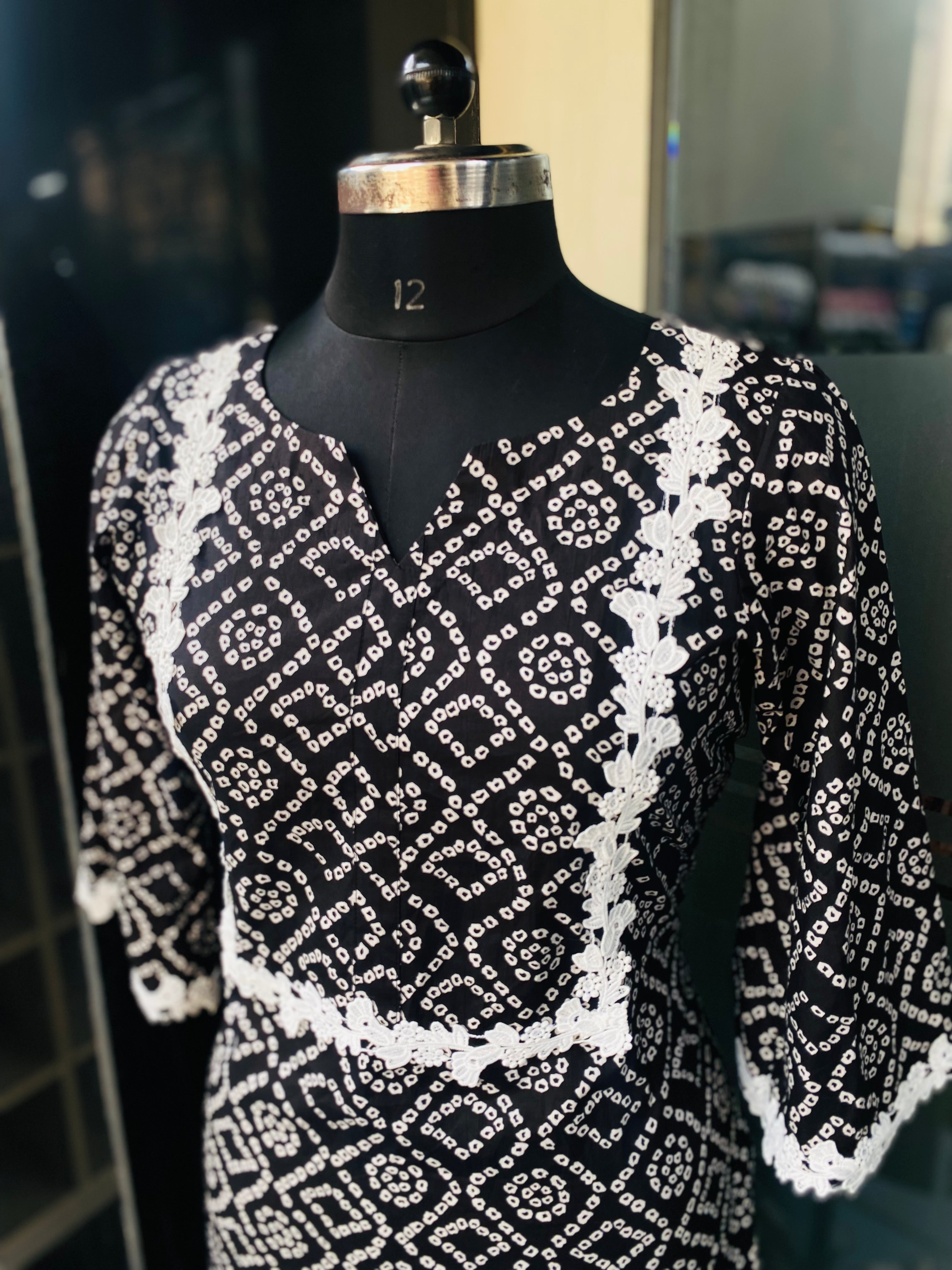 Black Cotton Kurti