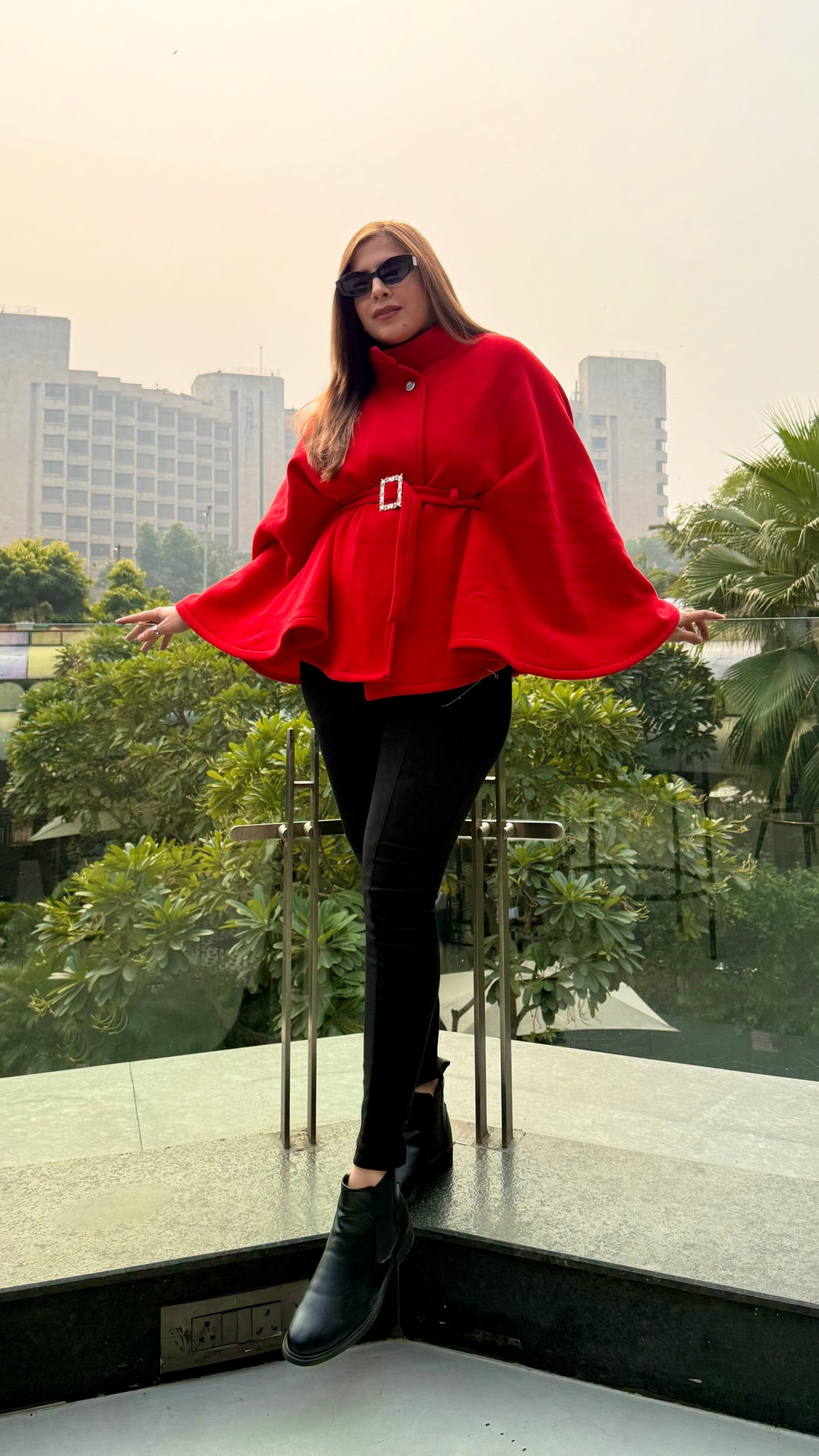 Red Overcoat with Belt