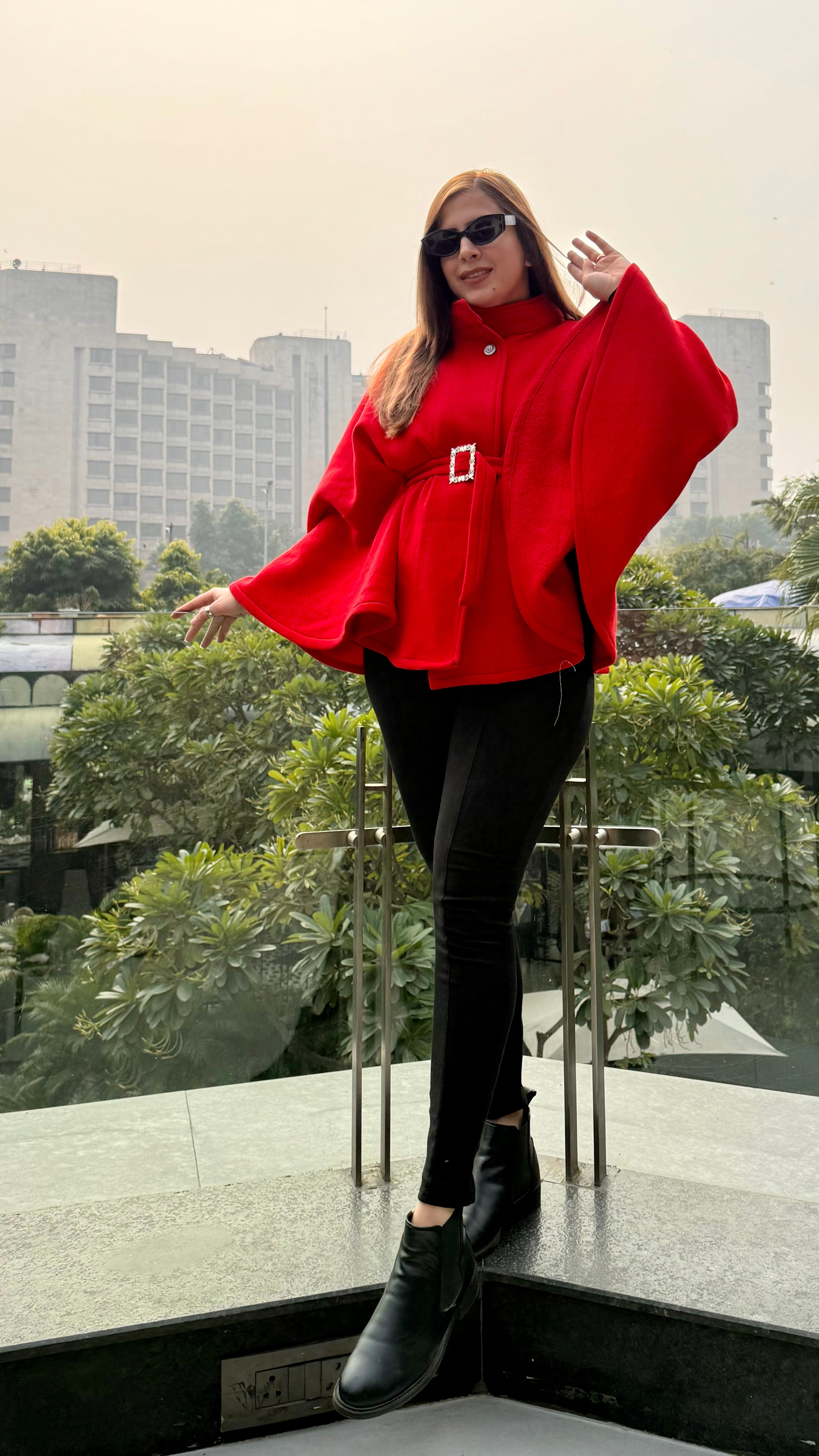 Red Overcoat with Belt