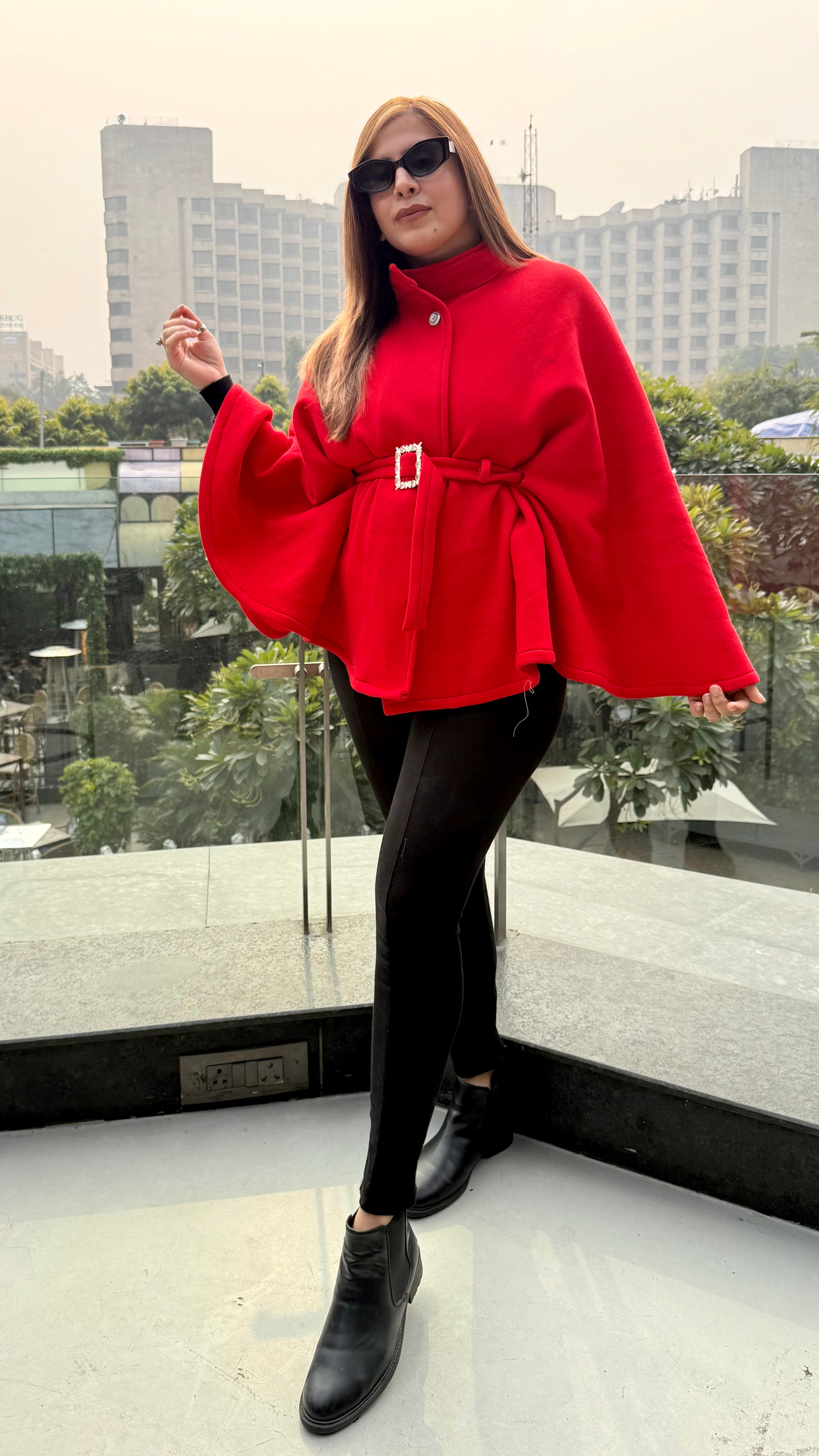 Red Overcoat with Belt