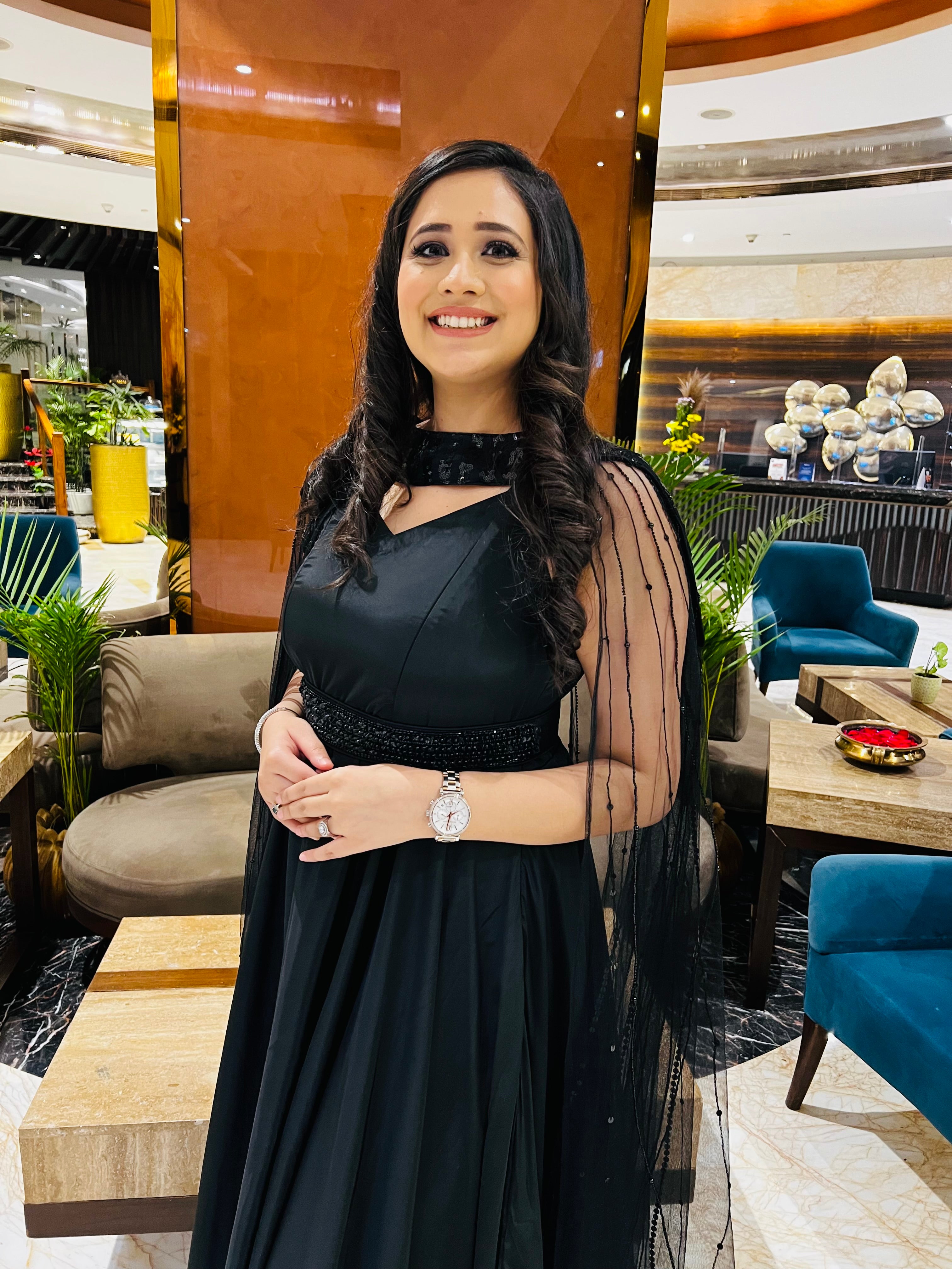 Black Embroidered Gown