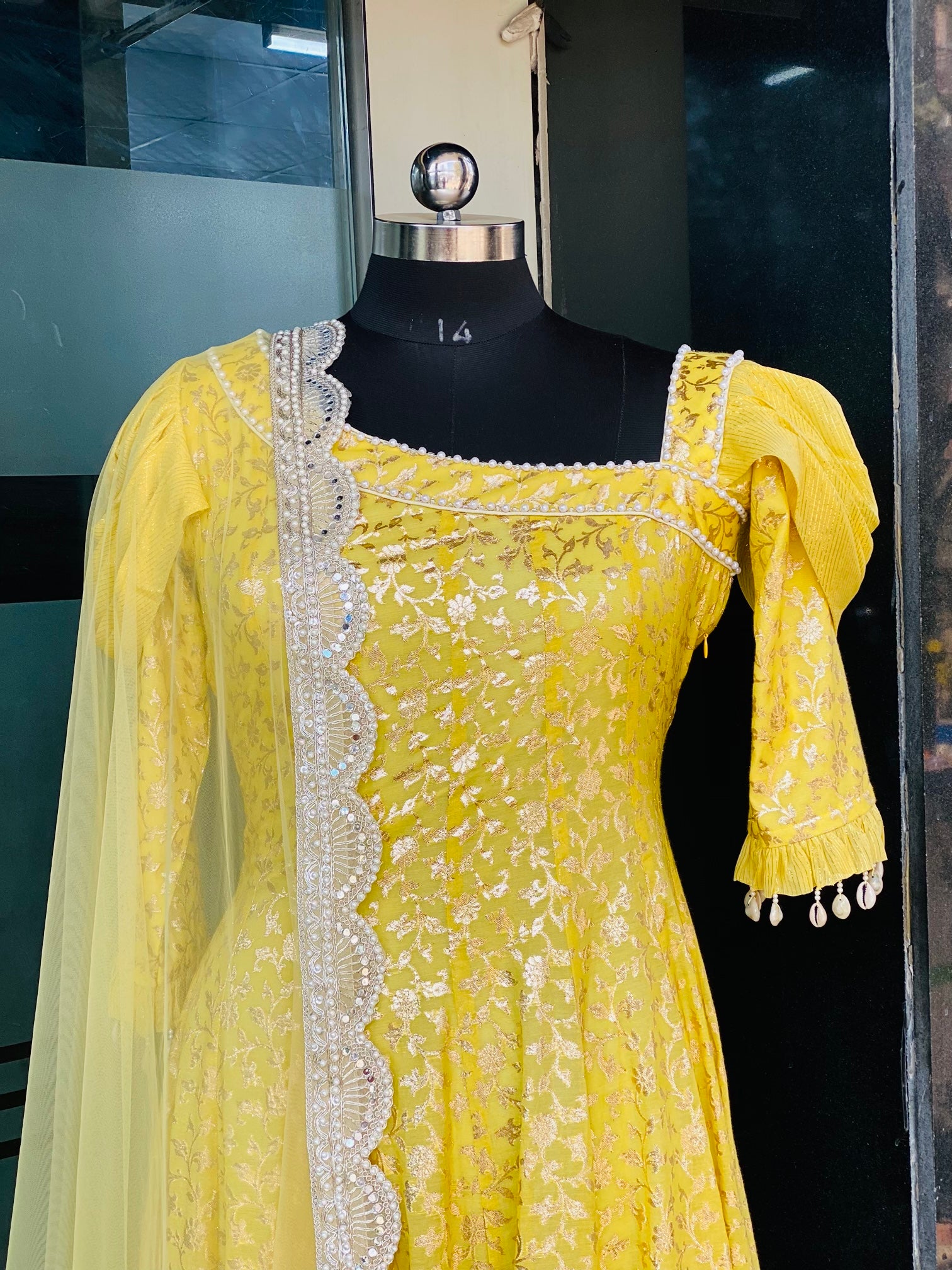 Lemon Yellow Dhoti Suit