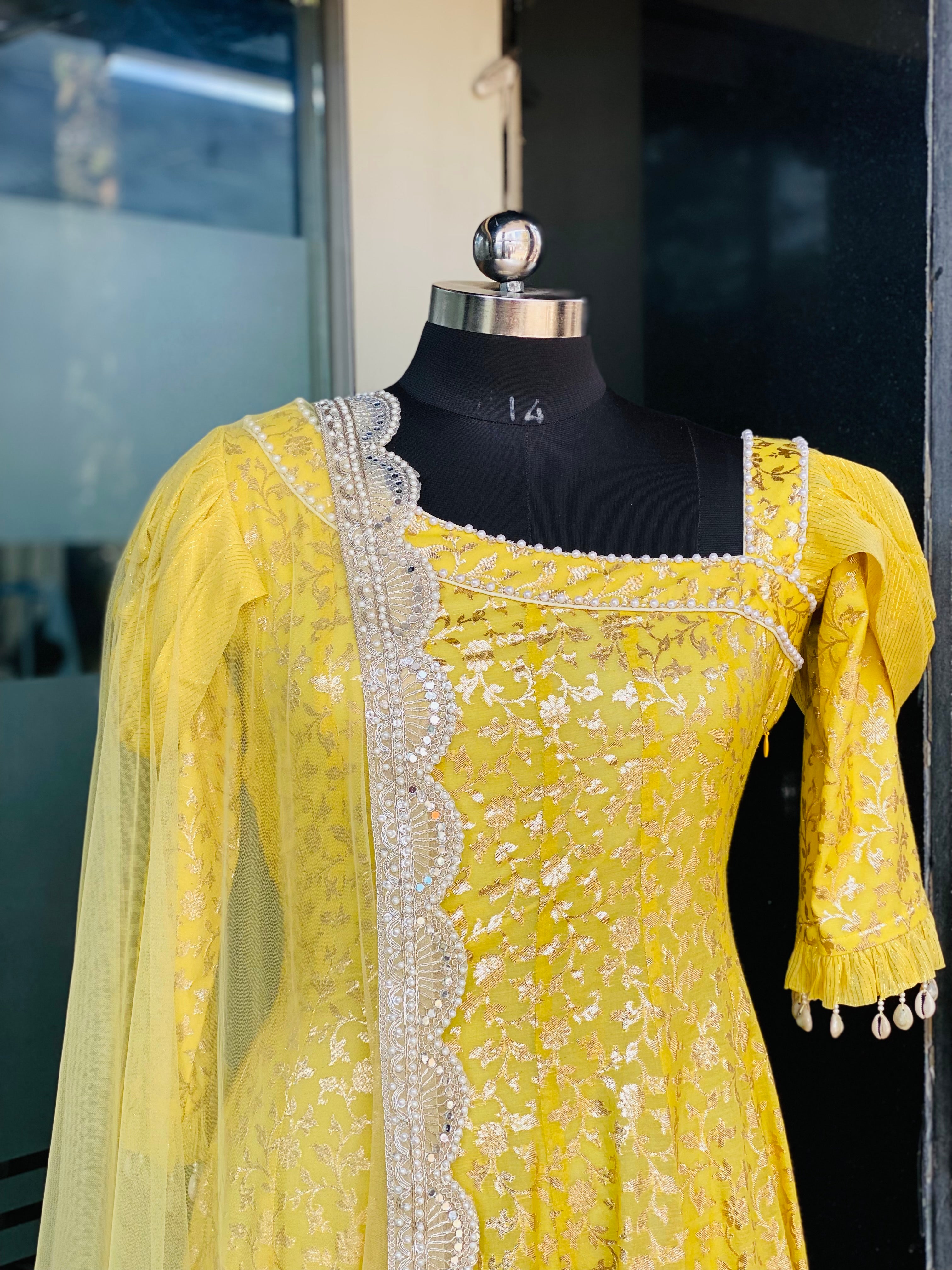 Lemon Yellow Dhoti Suit