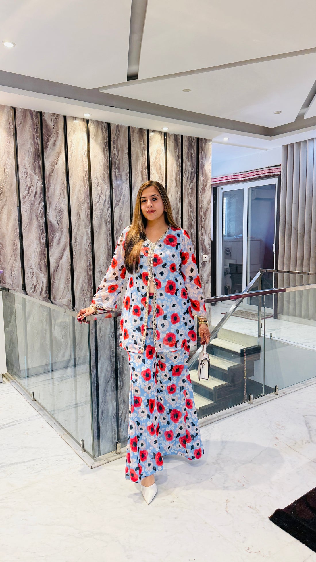 Sky Blue Lurex Co-Ord