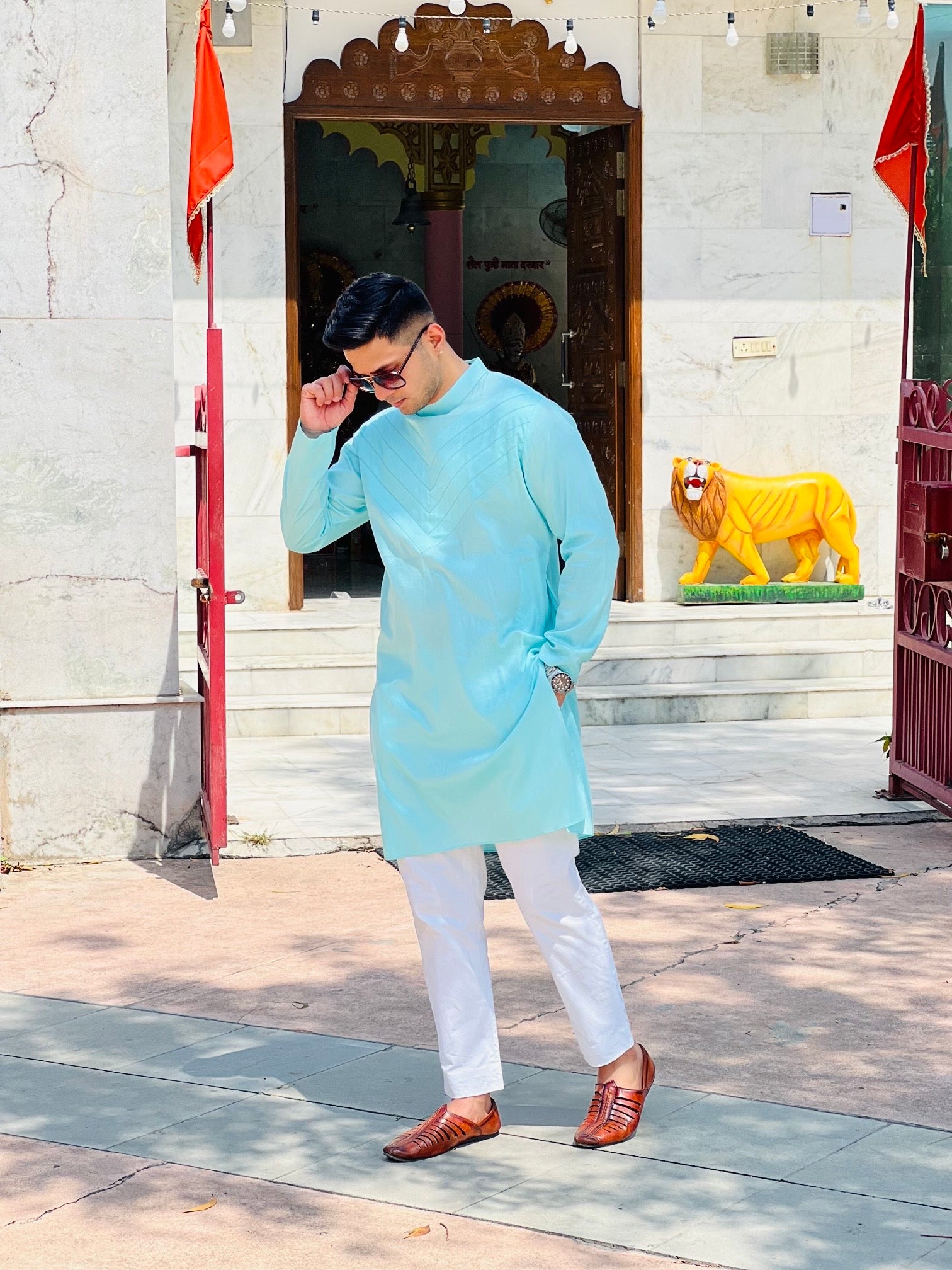 Sky Blue Menswear Kurta