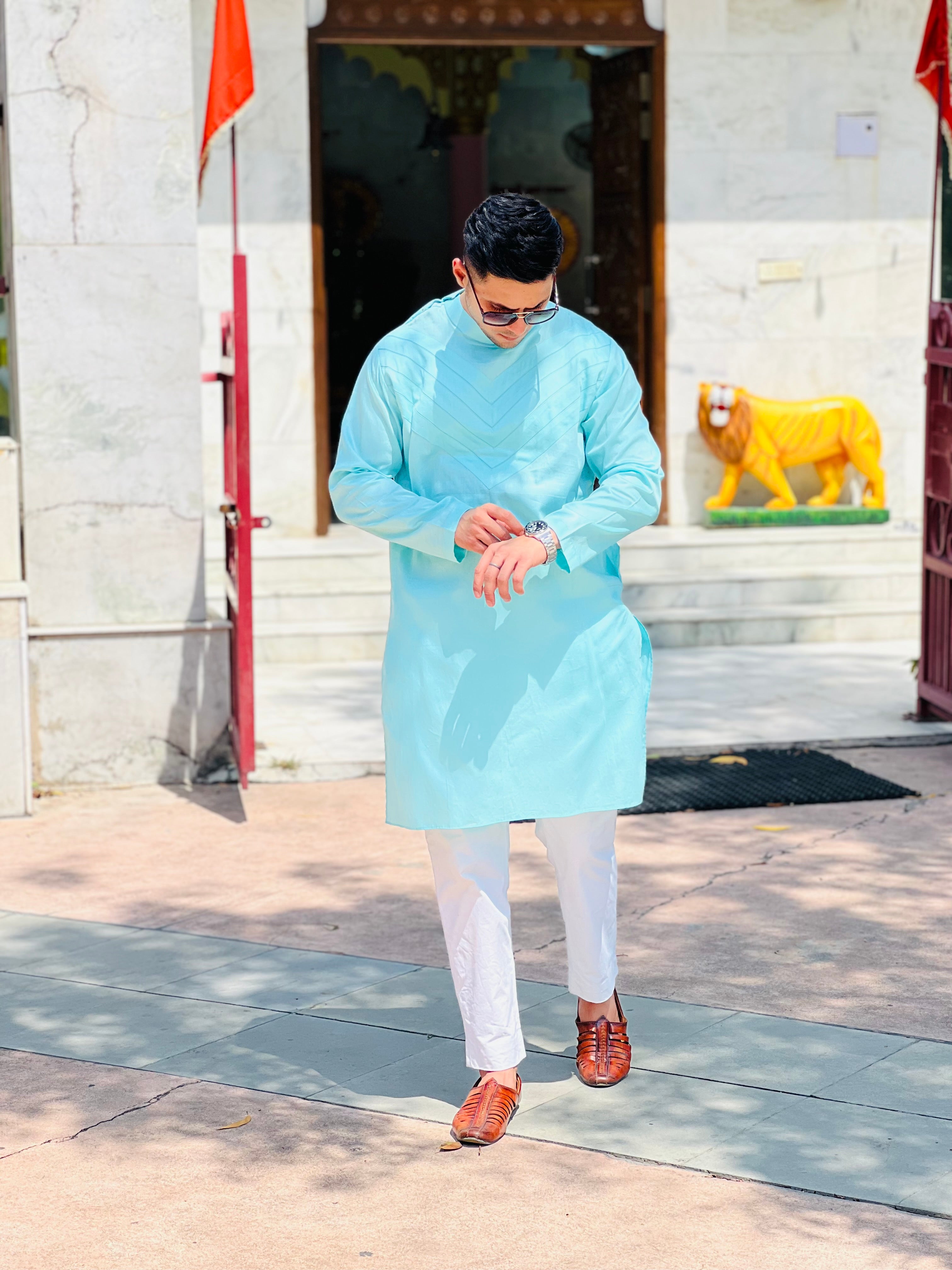 Sky Blue Menswear Kurta