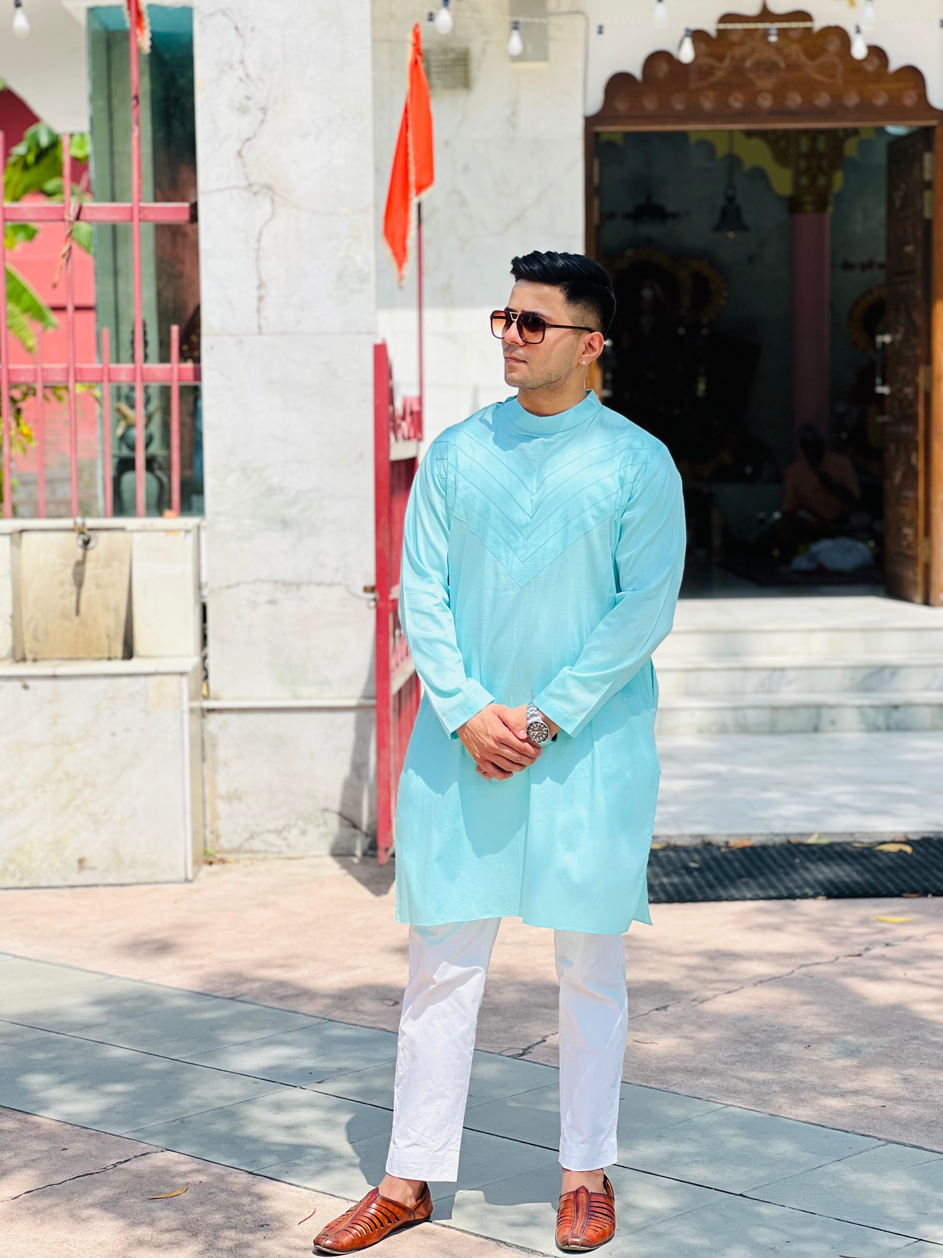 Sky Blue Menswear Kurta