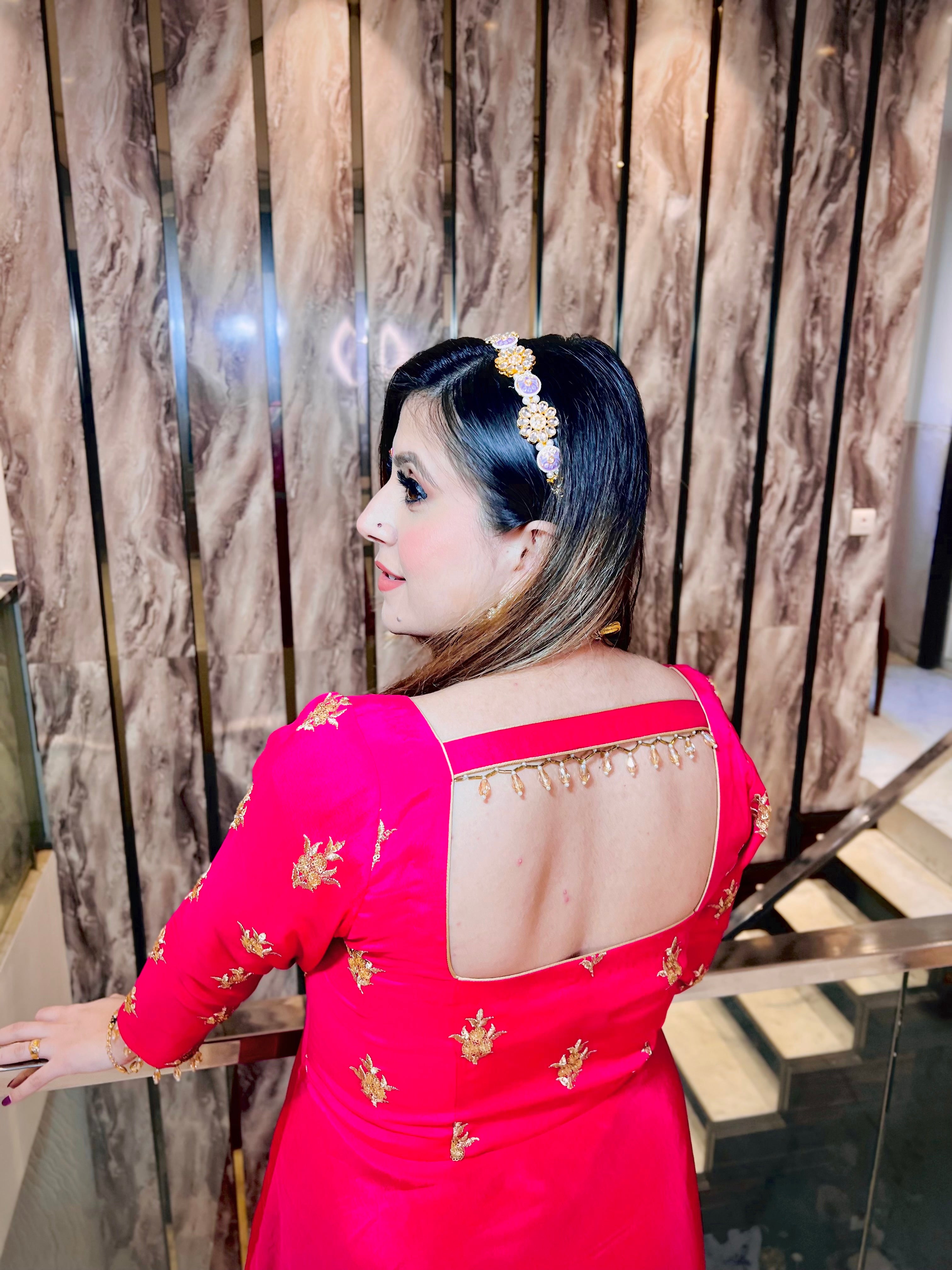 Hot Pink Crepe Anarkali