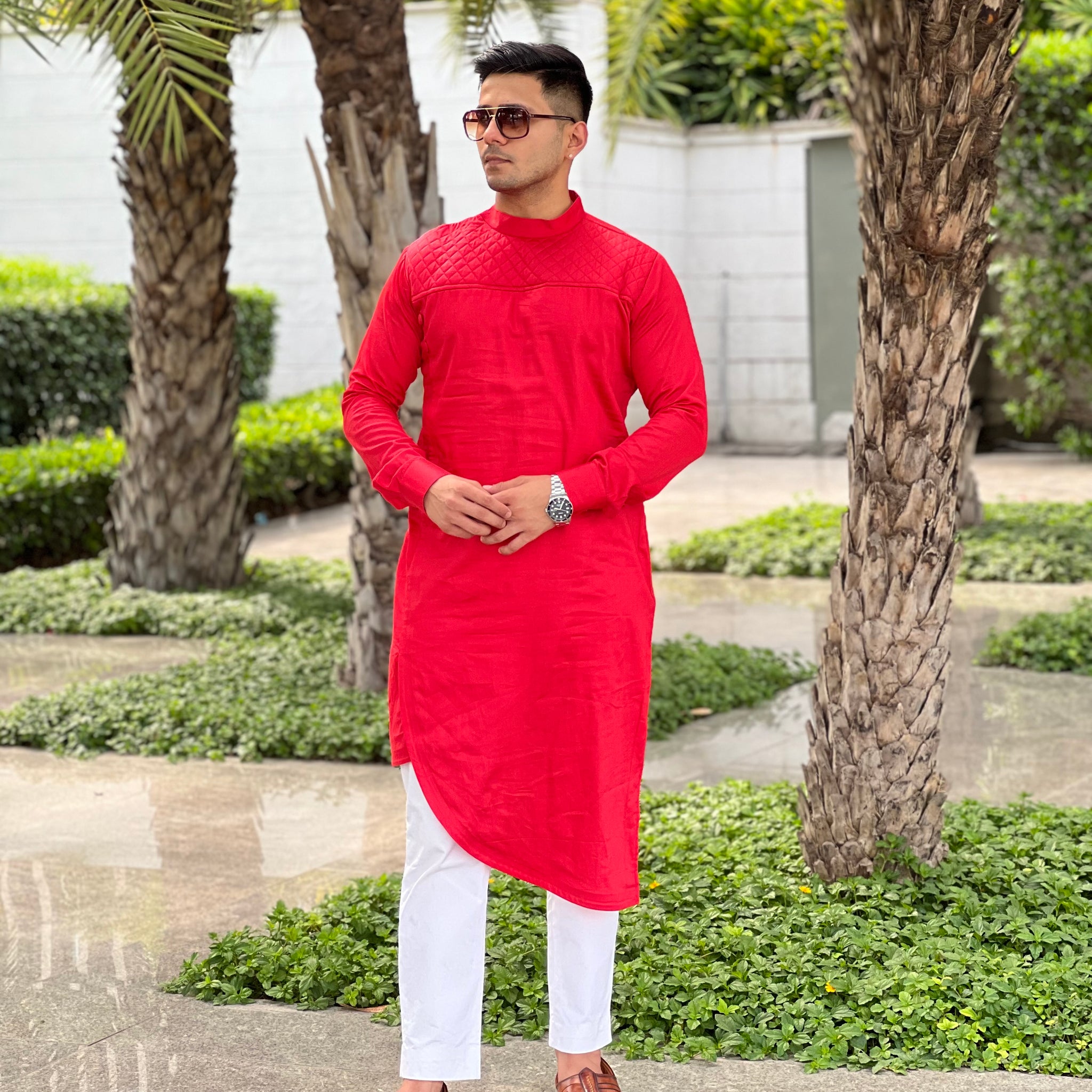 Crimson Red Menswear Kurta