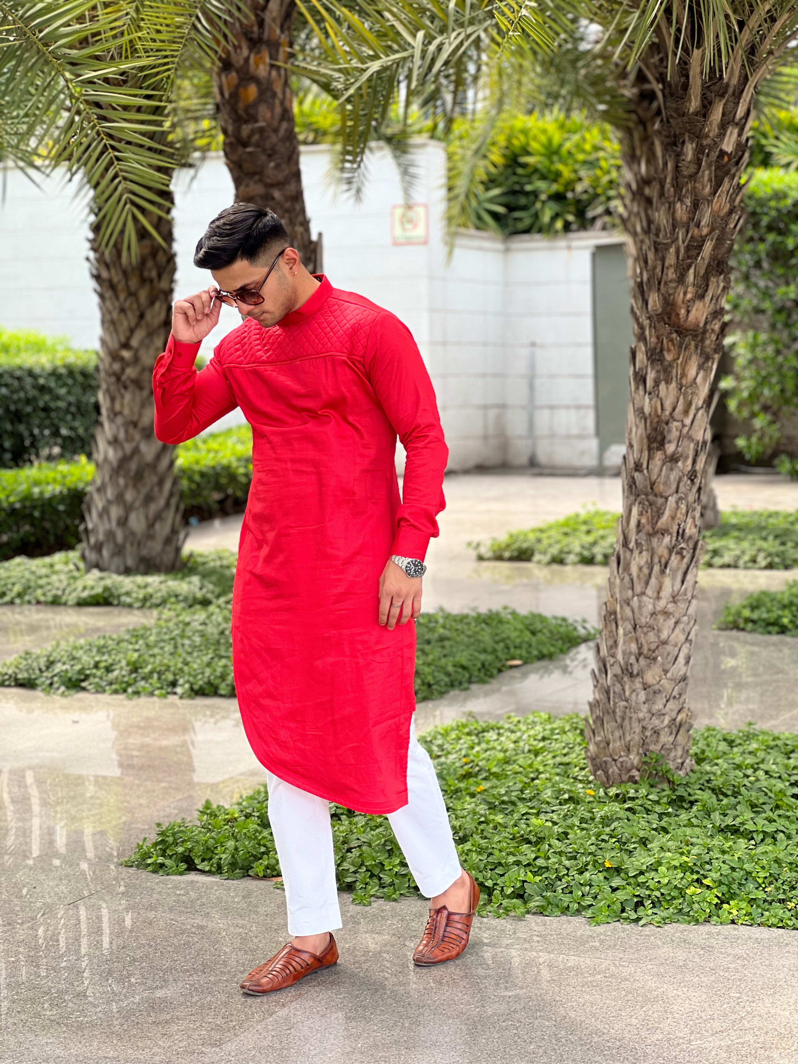 Crimson Red Menswear Kurta