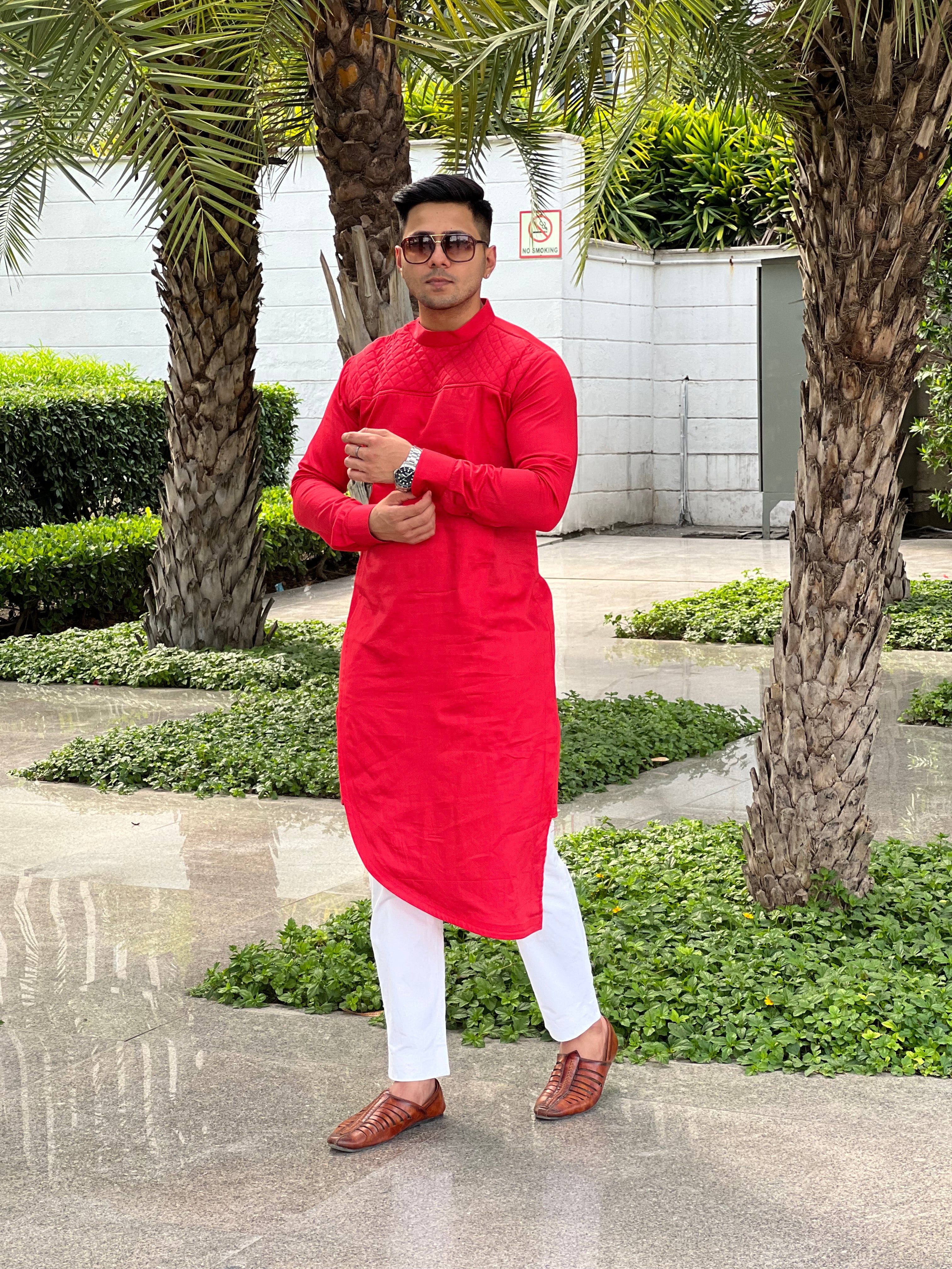 Crimson Red Menswear Kurta