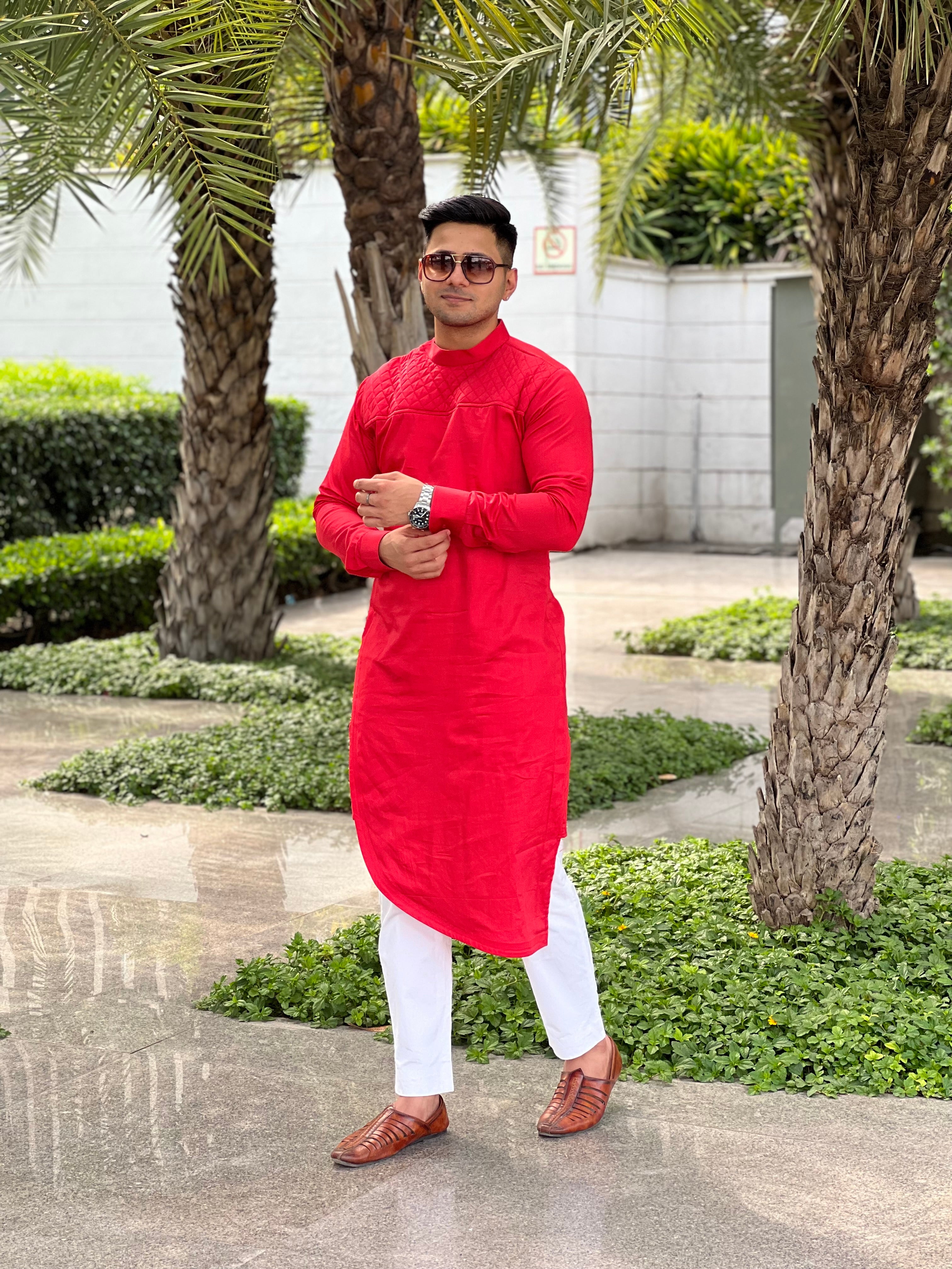 Crimson Red Menswear Kurta