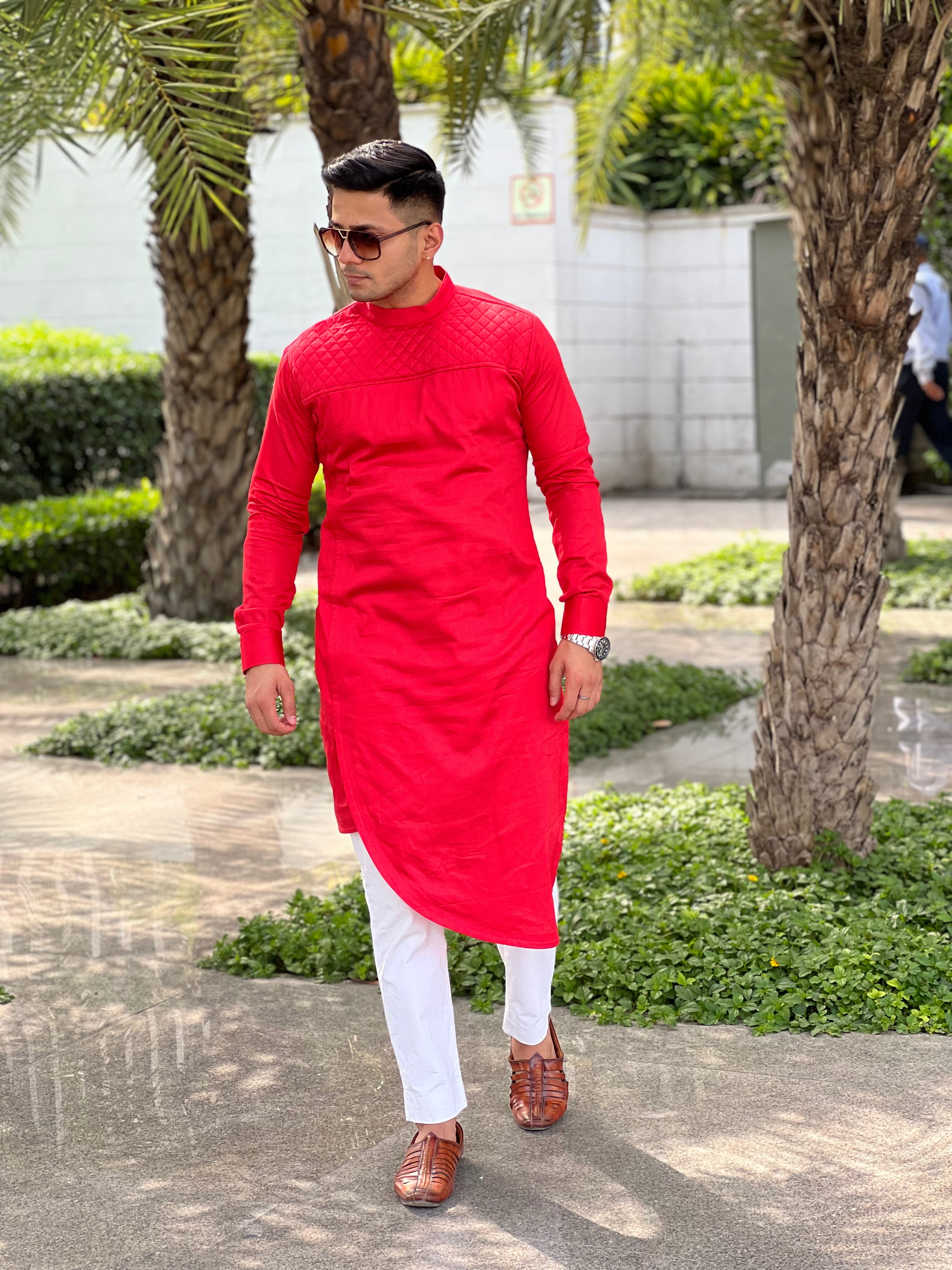 Crimson Red Menswear Kurta