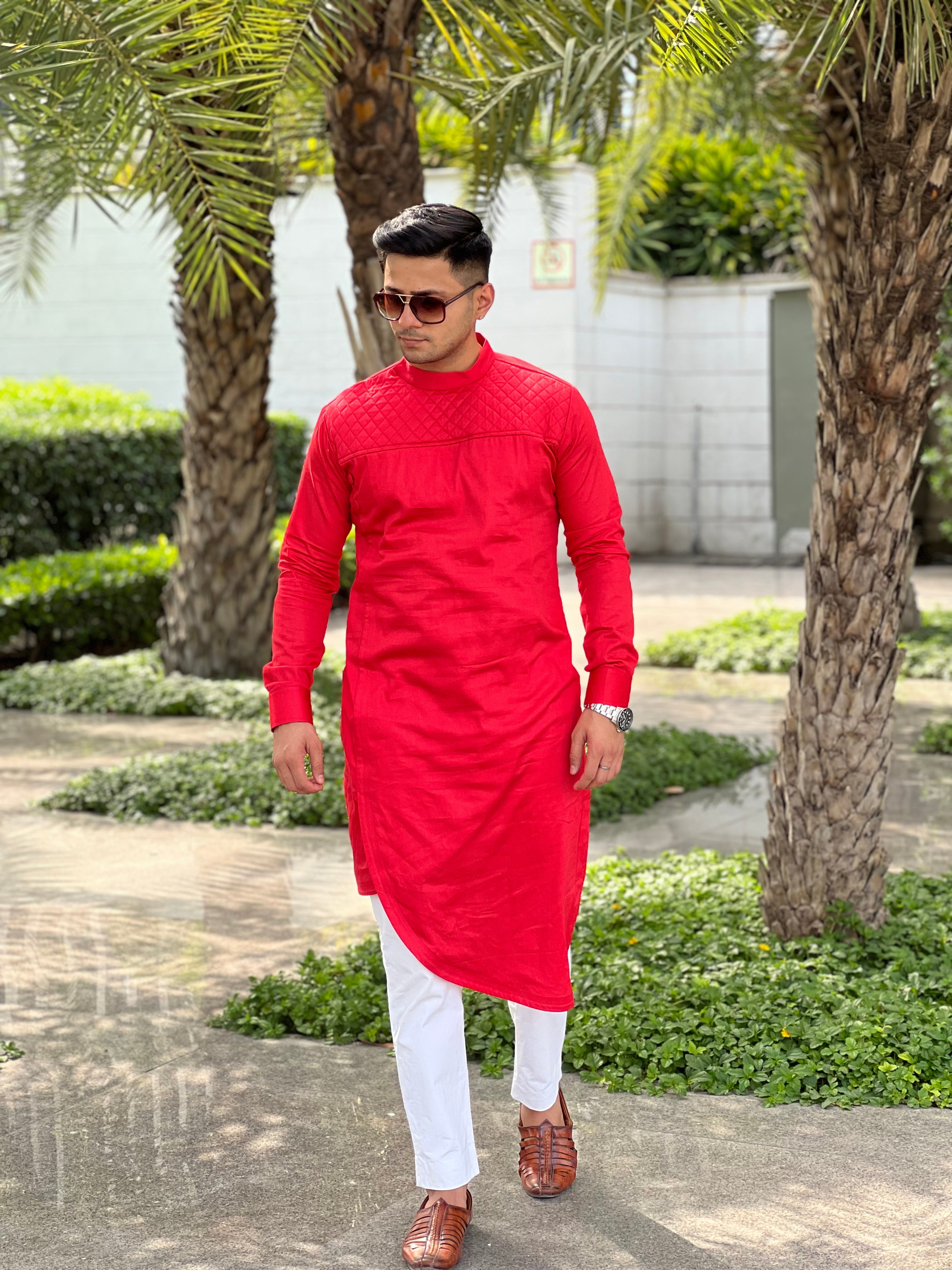 Crimson Red Menswear Kurta