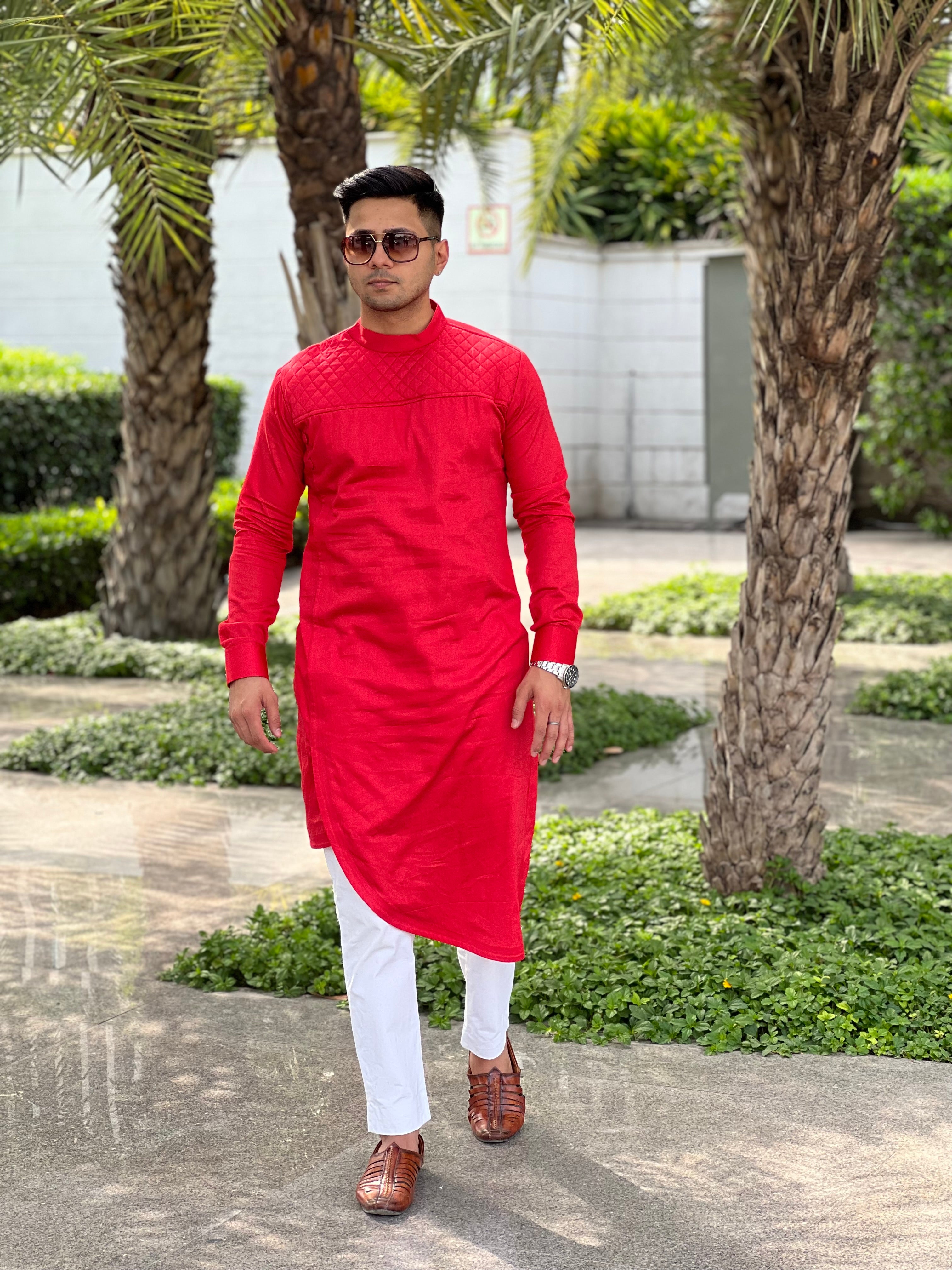 Crimson Red Menswear Kurta