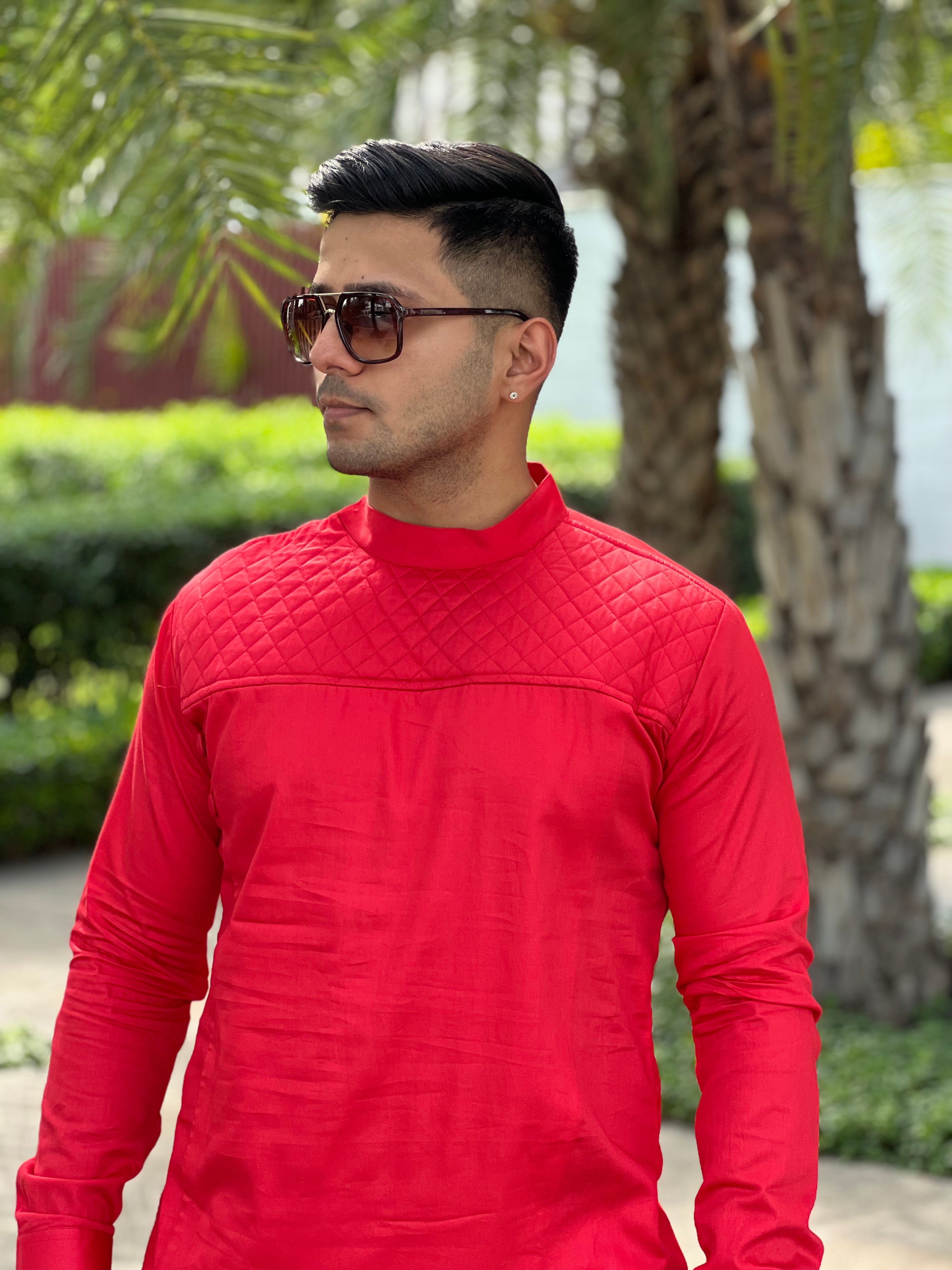 Crimson Red Menswear Kurta
