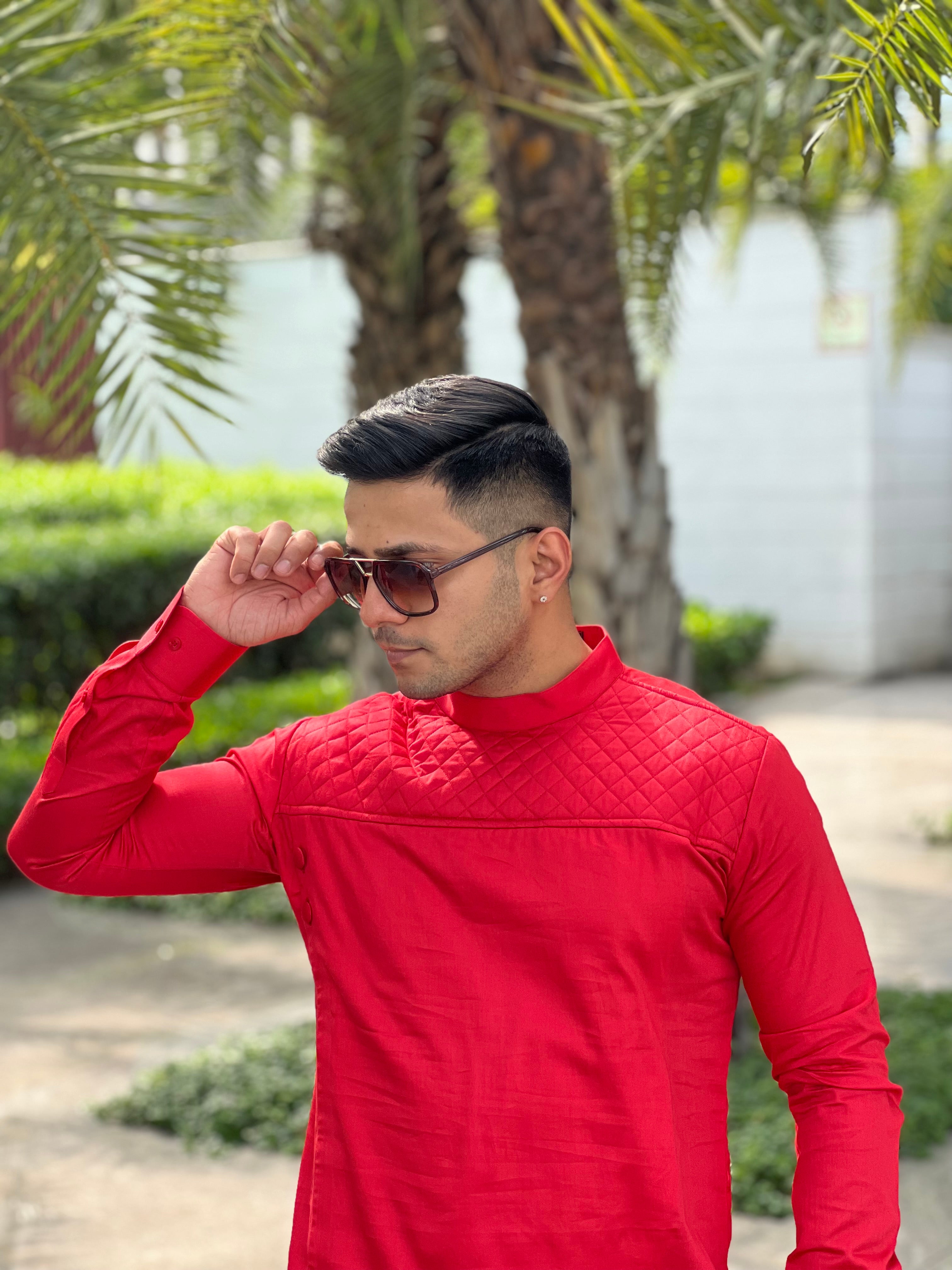 Crimson Red Menswear Kurta