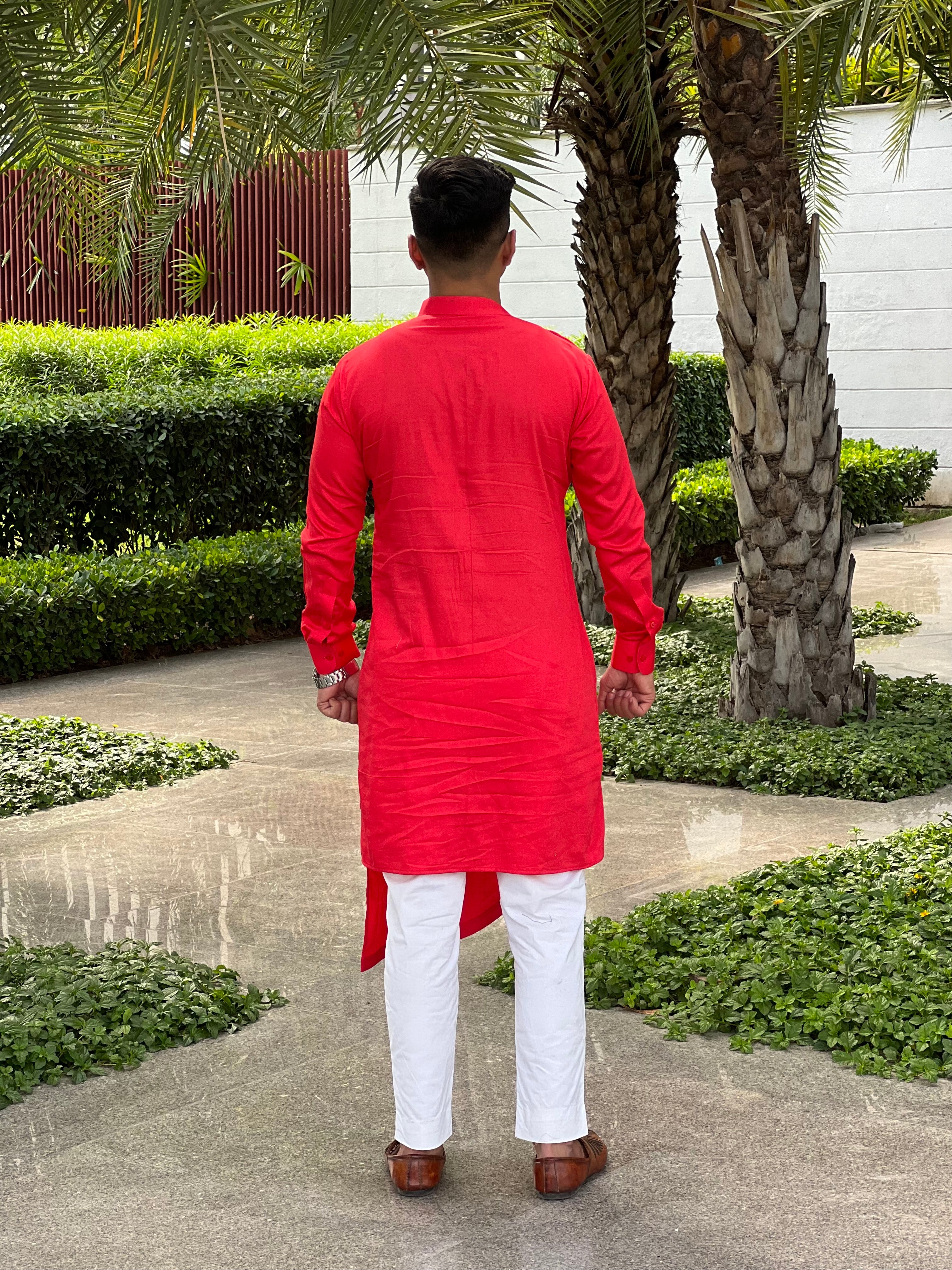 Crimson Red Menswear Kurta