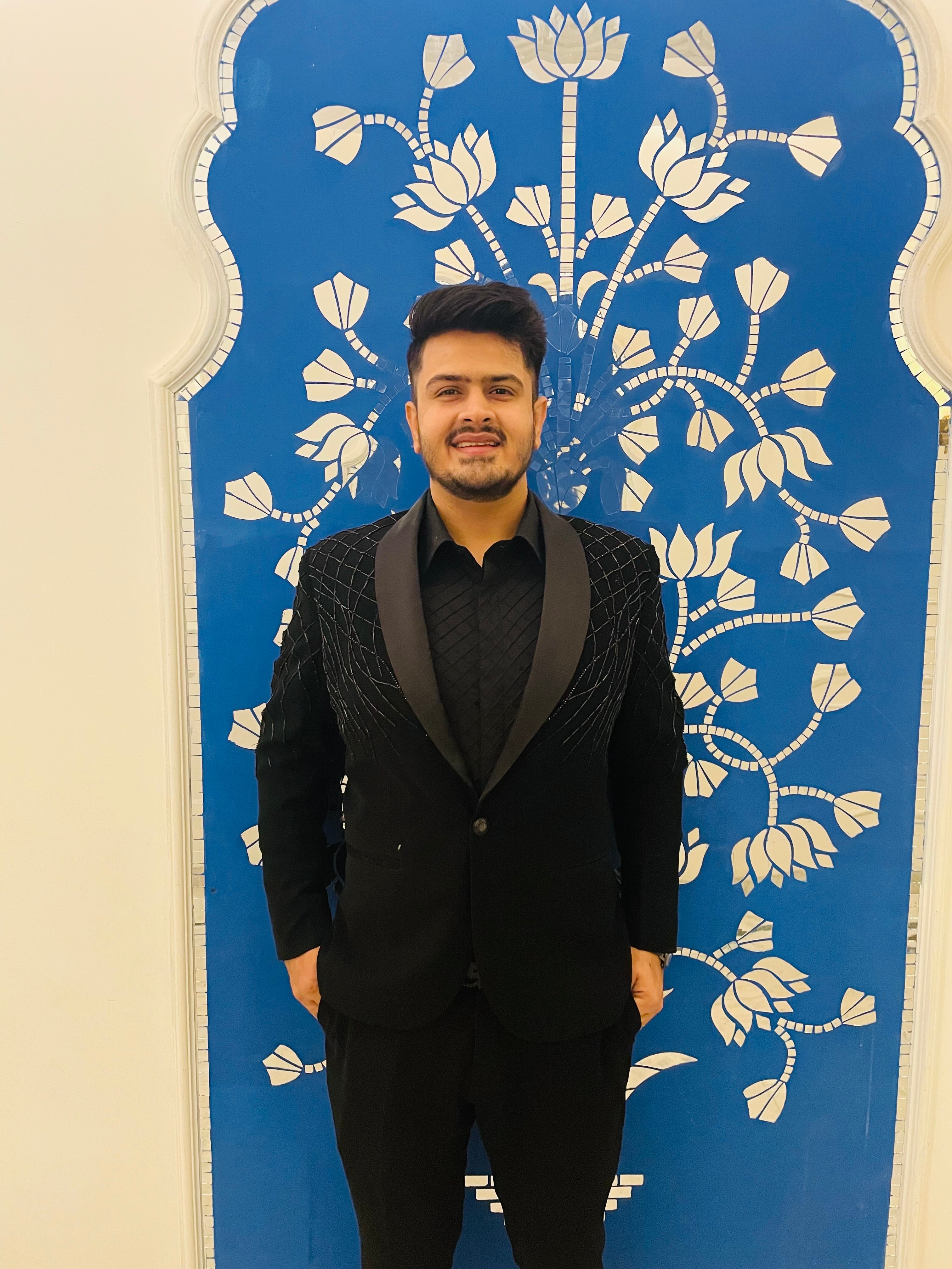 Black Embroidered Blazer Set