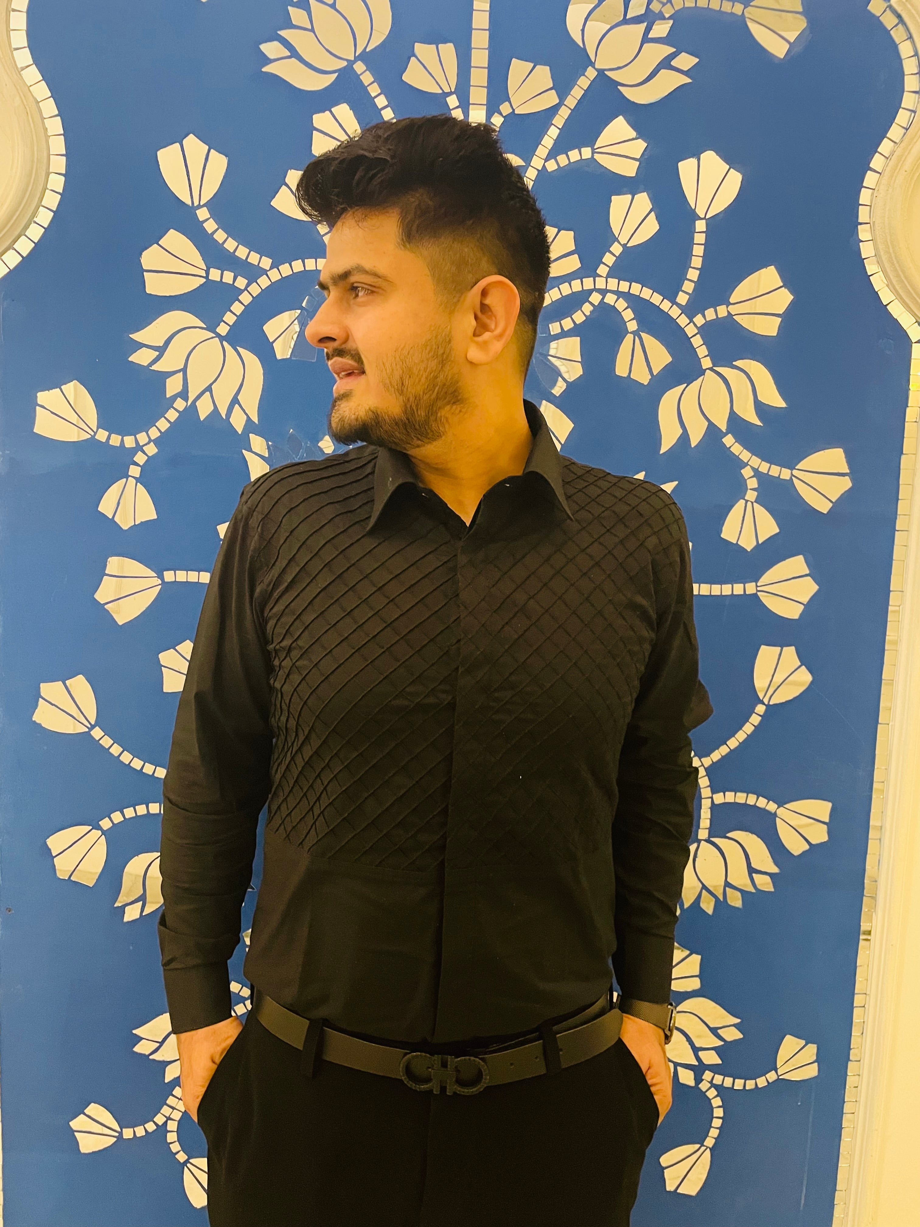 Menswear Black Tuxedo Shirt