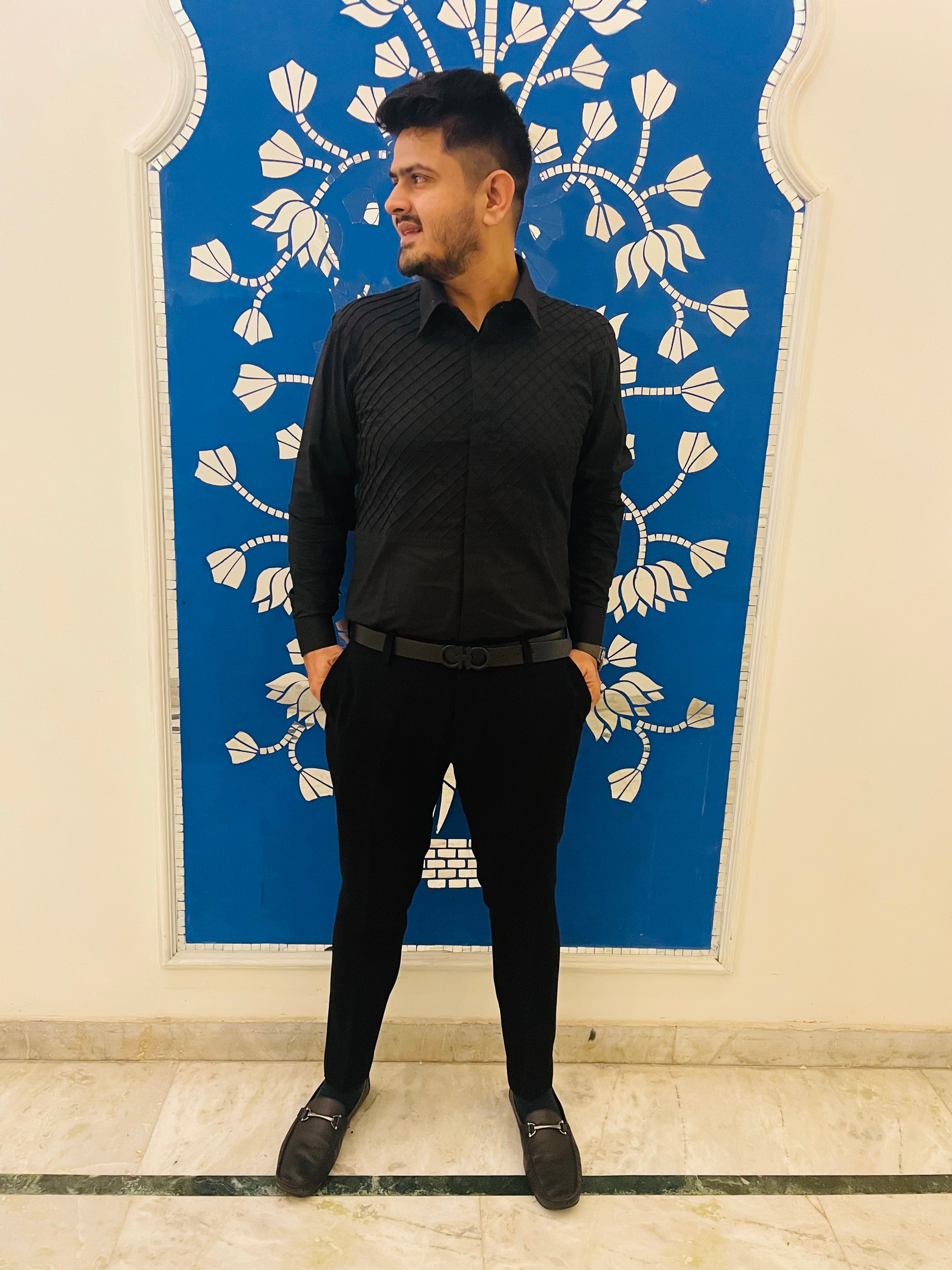 Menswear Black Tuxedo Shirt