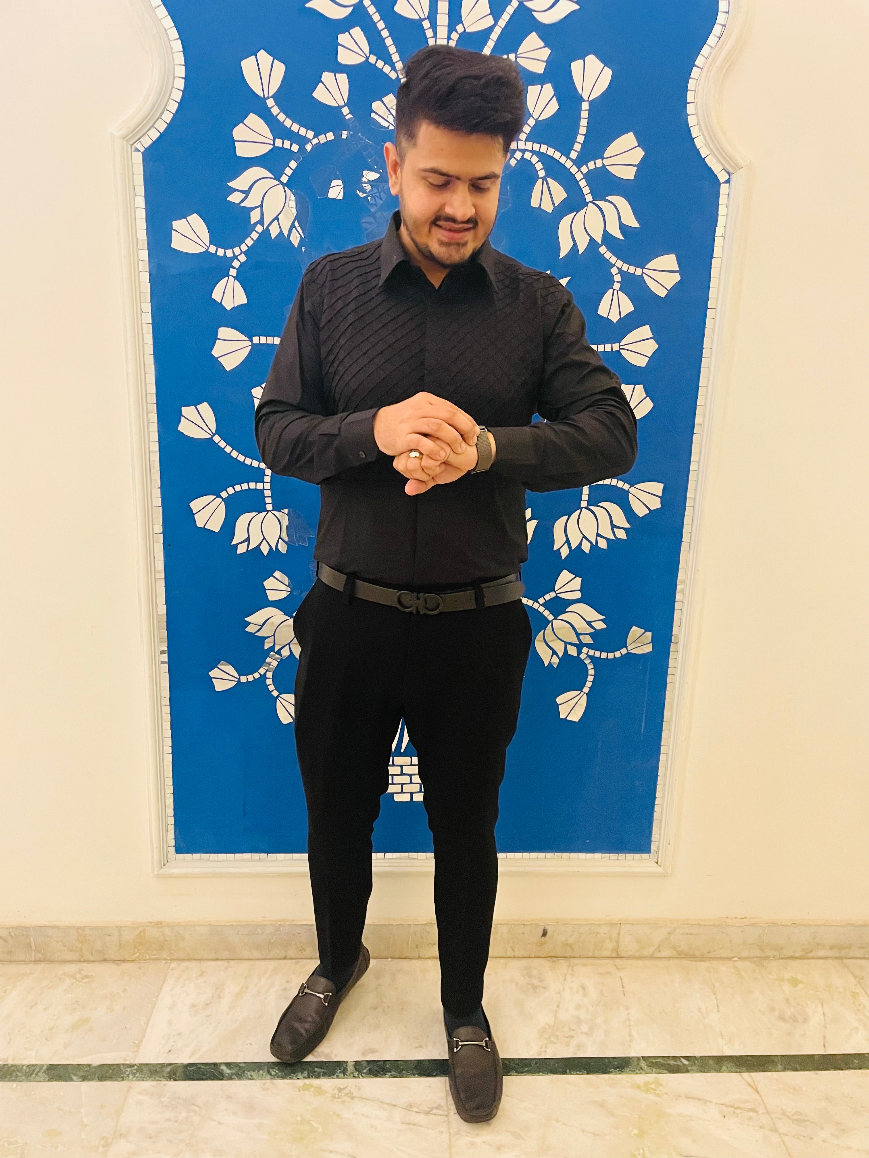 Menswear Black Tuxedo Shirt