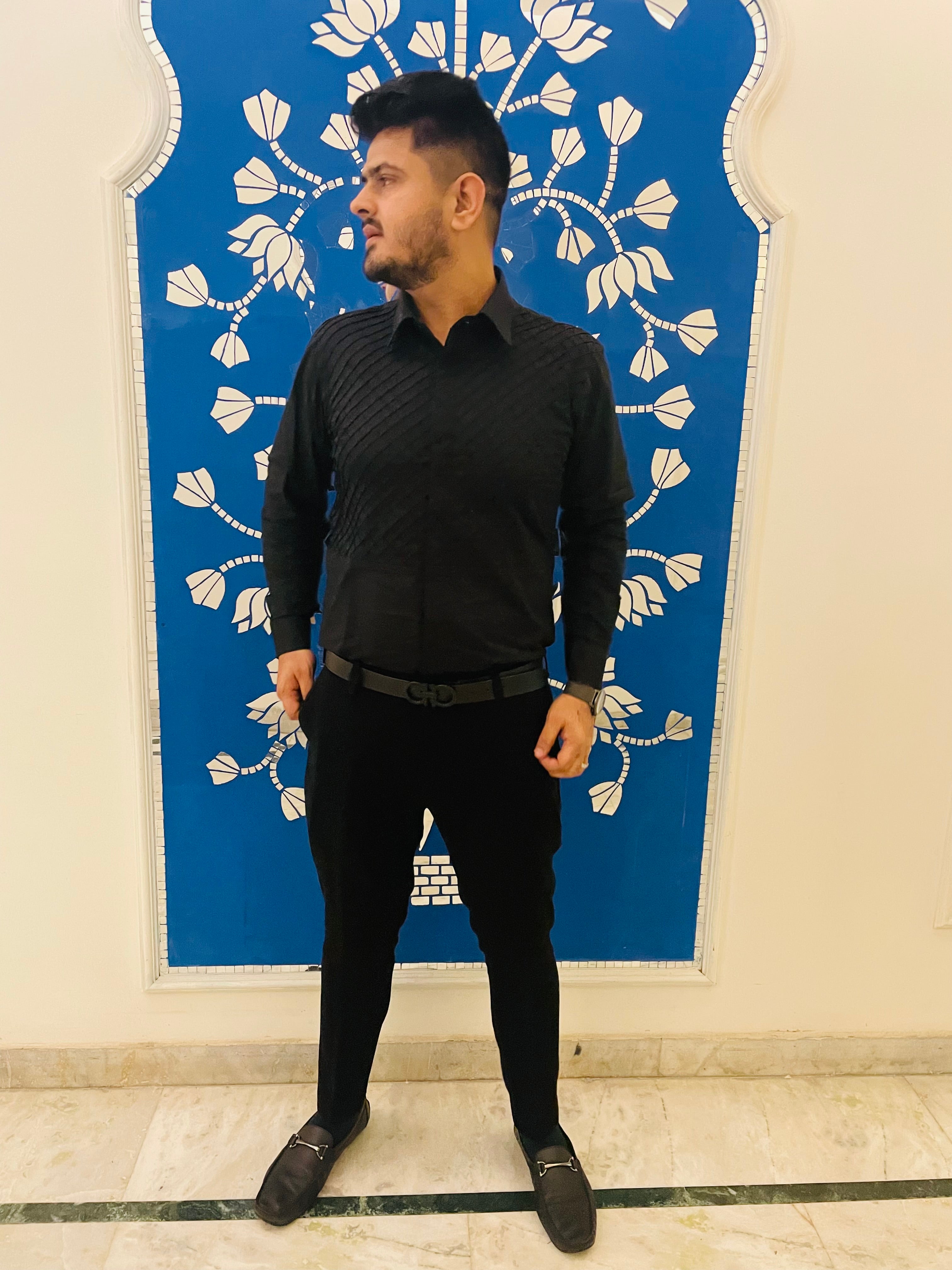 Menswear Black Tuxedo Shirt