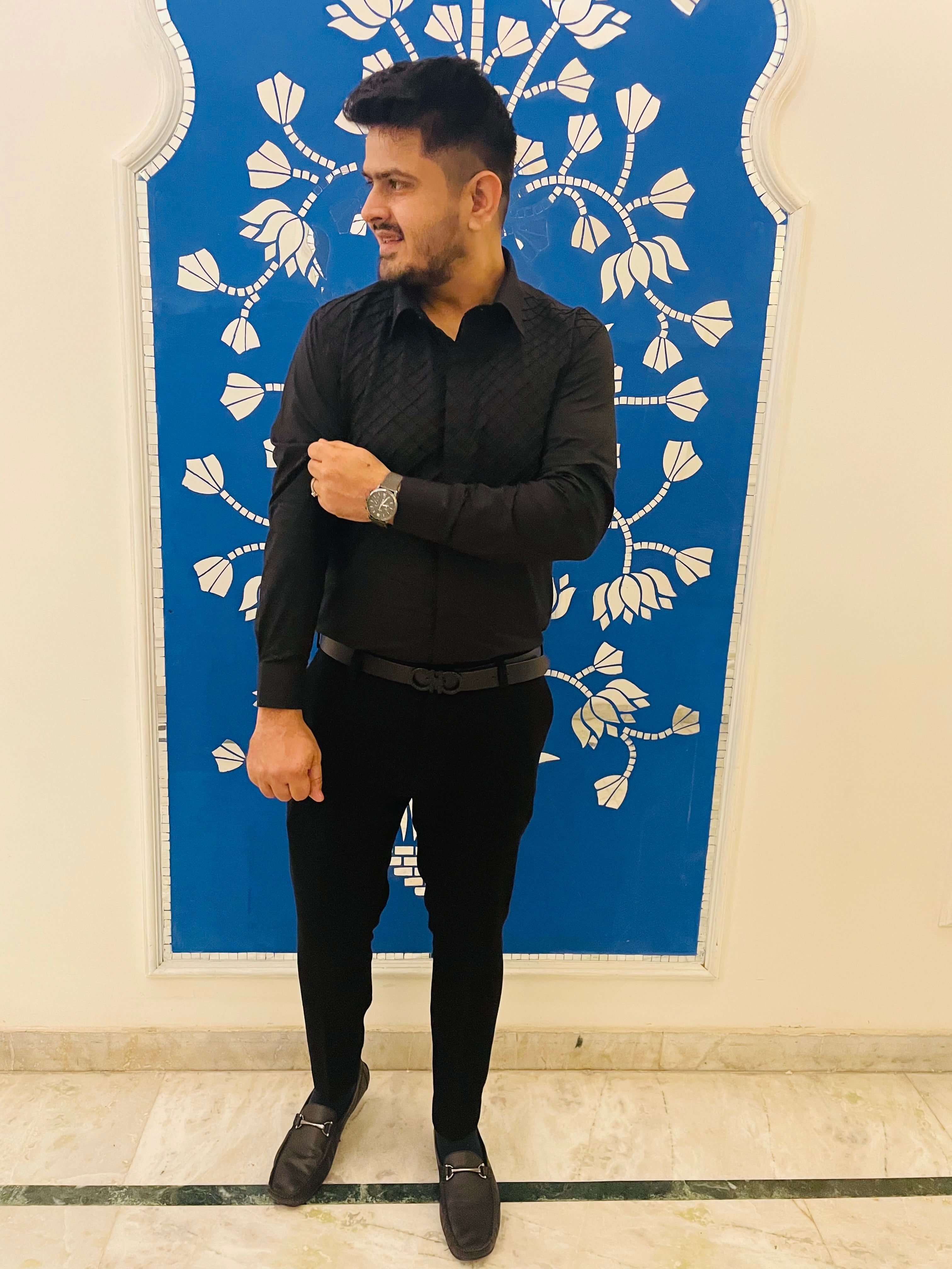 Menswear Black Tuxedo Shirt