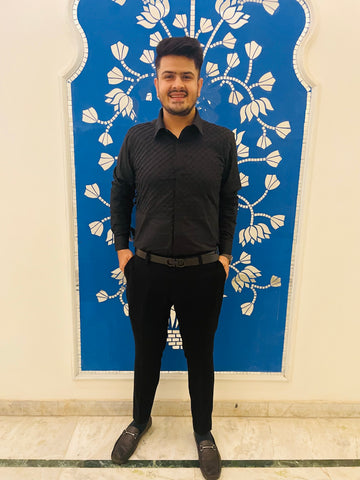 Menswear Black Tuxedo Shirt