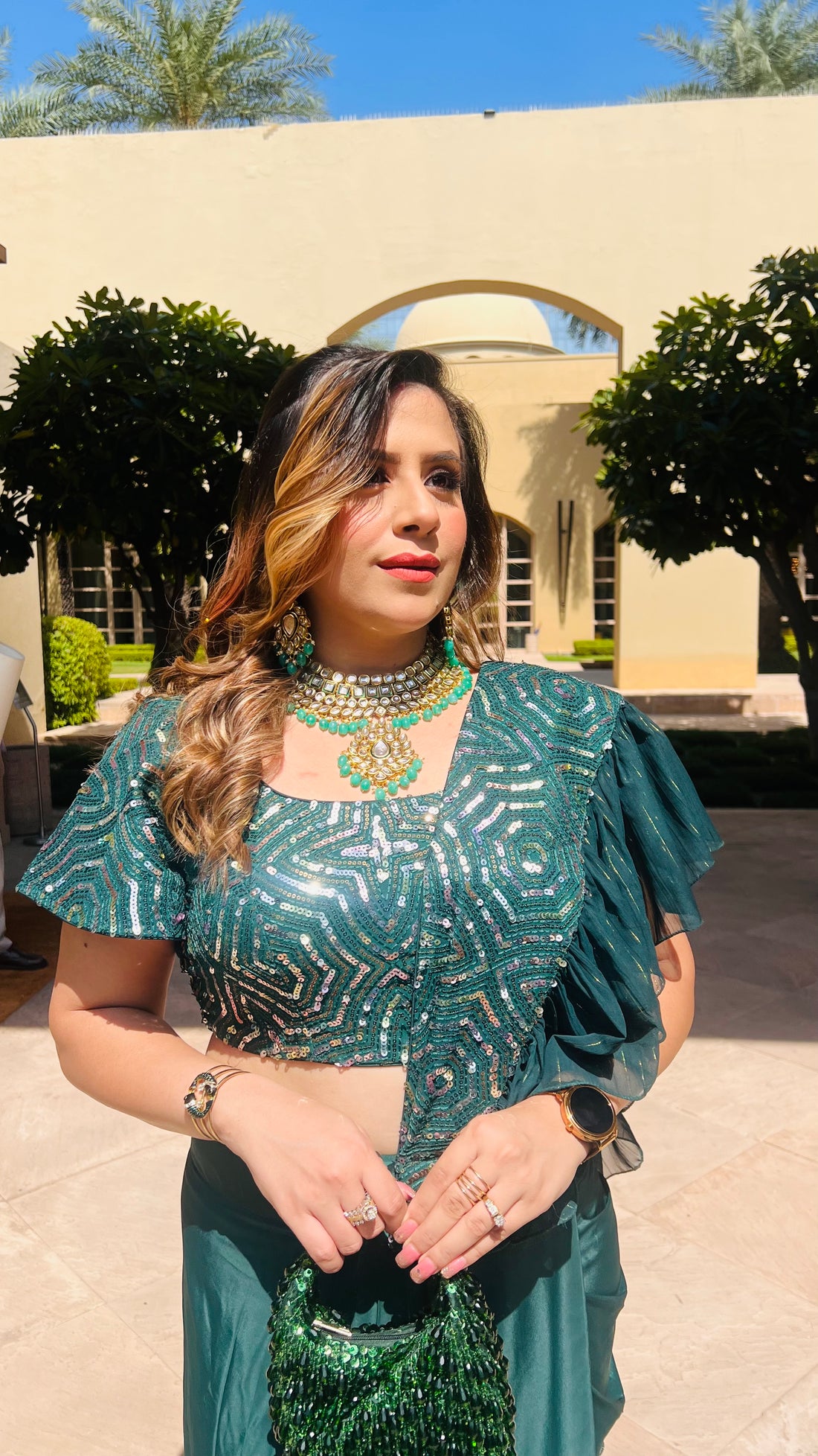 Forest Green Festive Saree