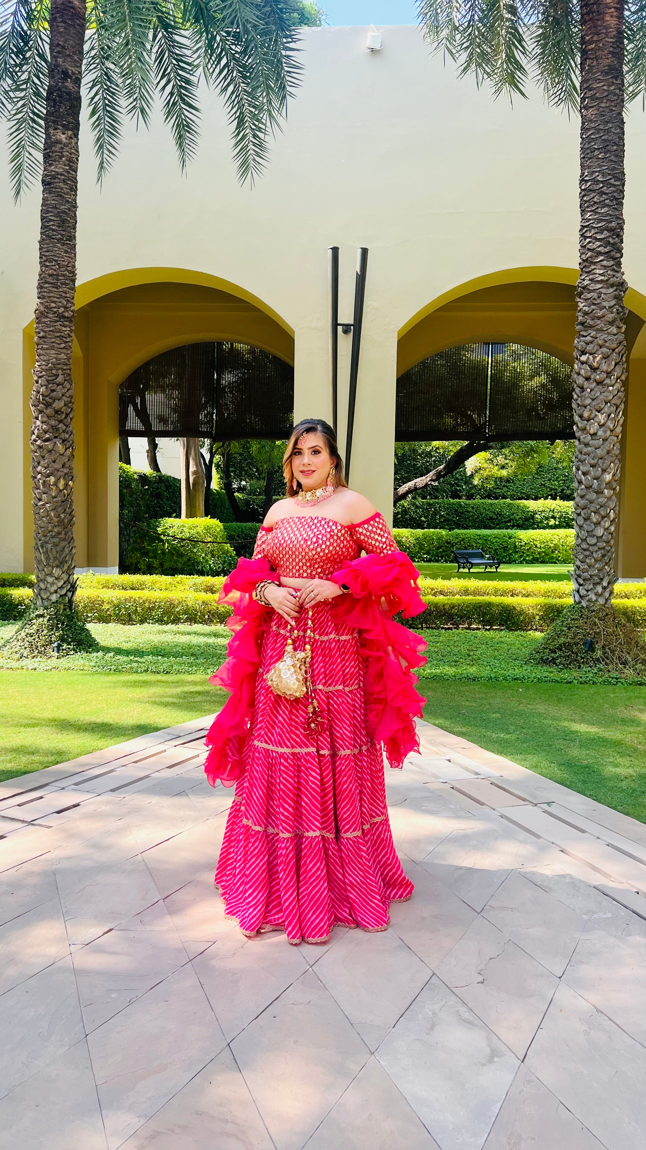 Hot Pink Leheriya Lehenga