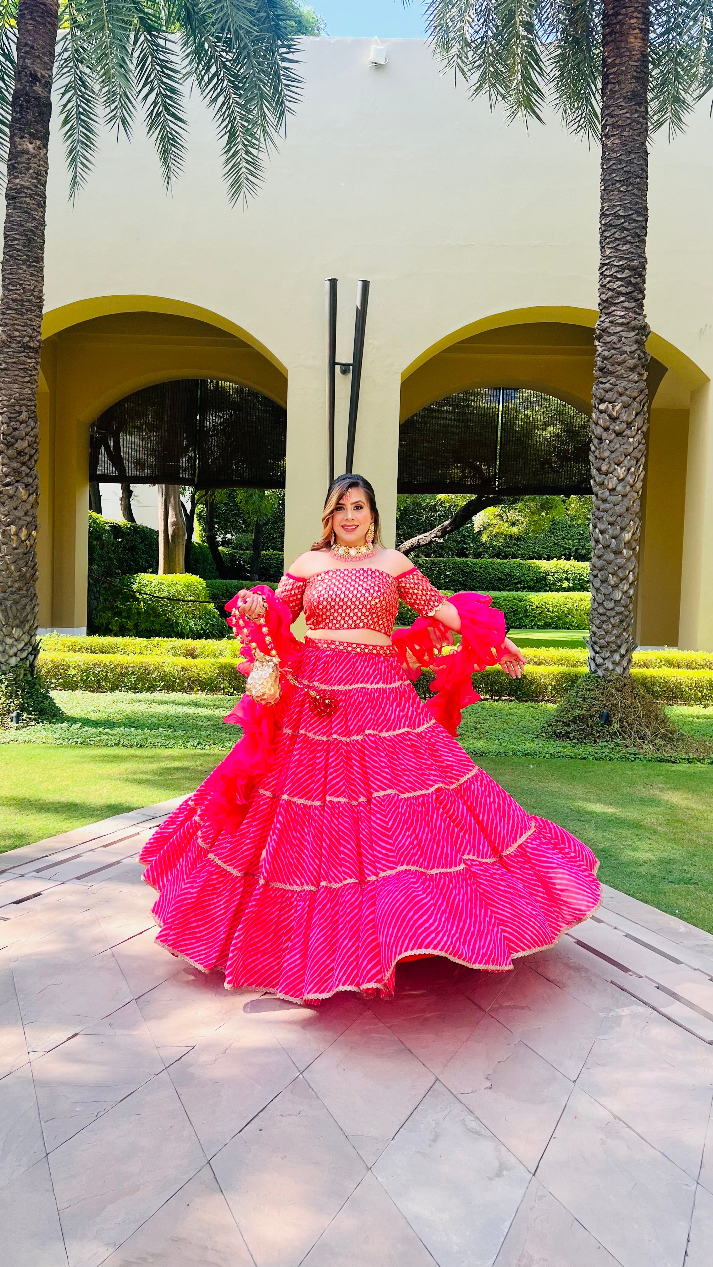 Hot Pink Leheriya Lehenga