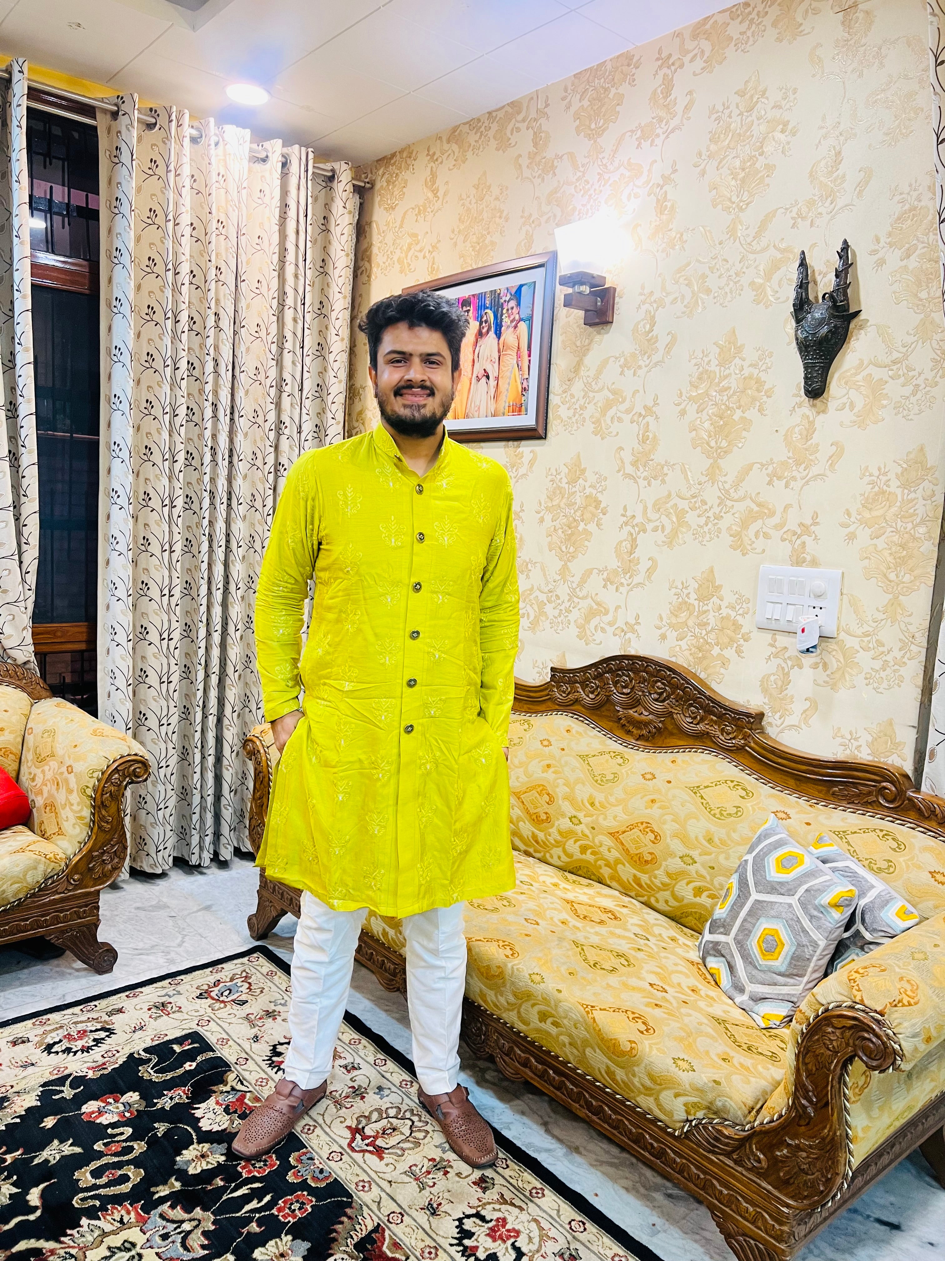 Lemon Green Kurta Set