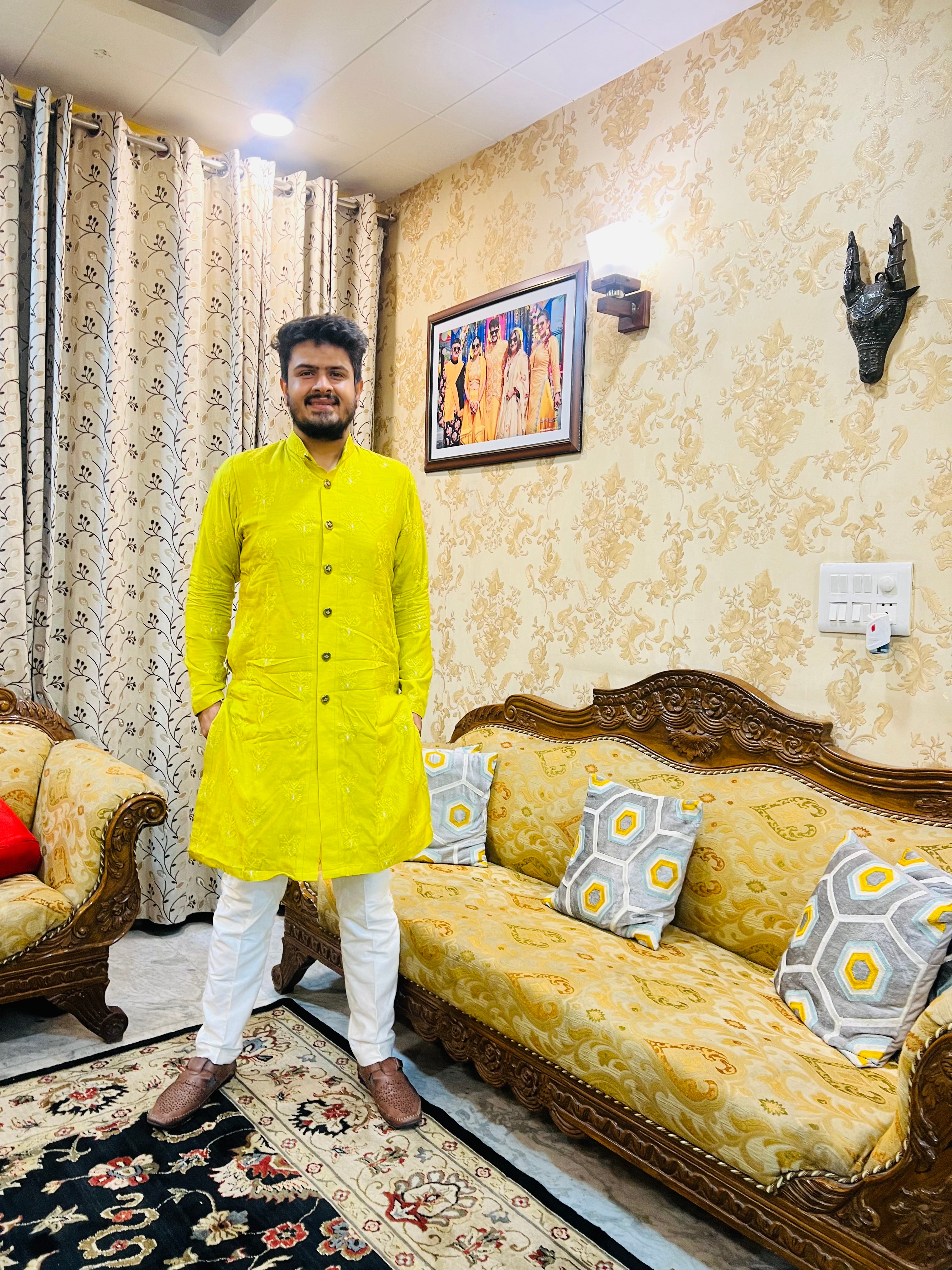 Lemon Green Kurta Set