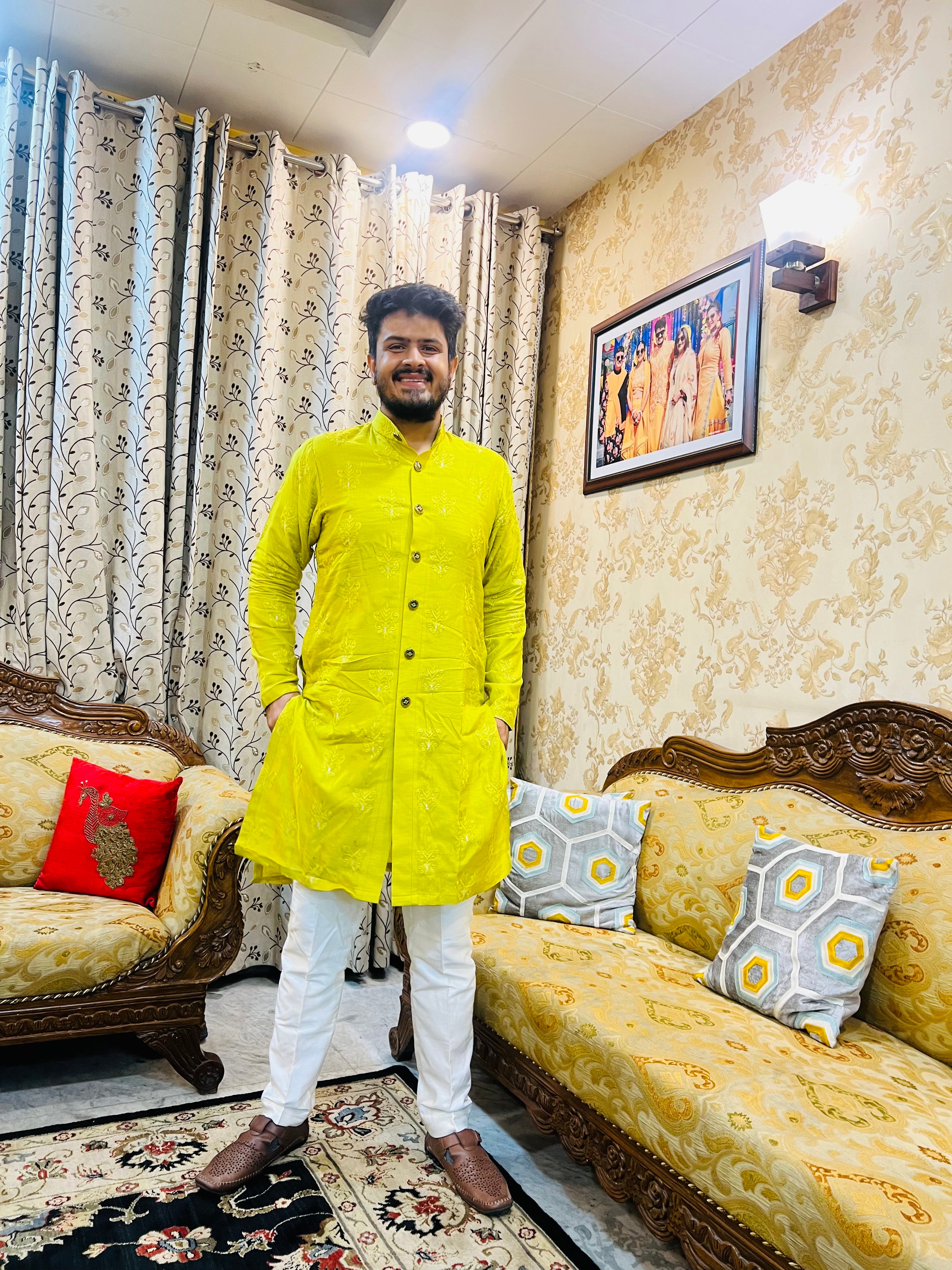 Lemon Green Kurta Set