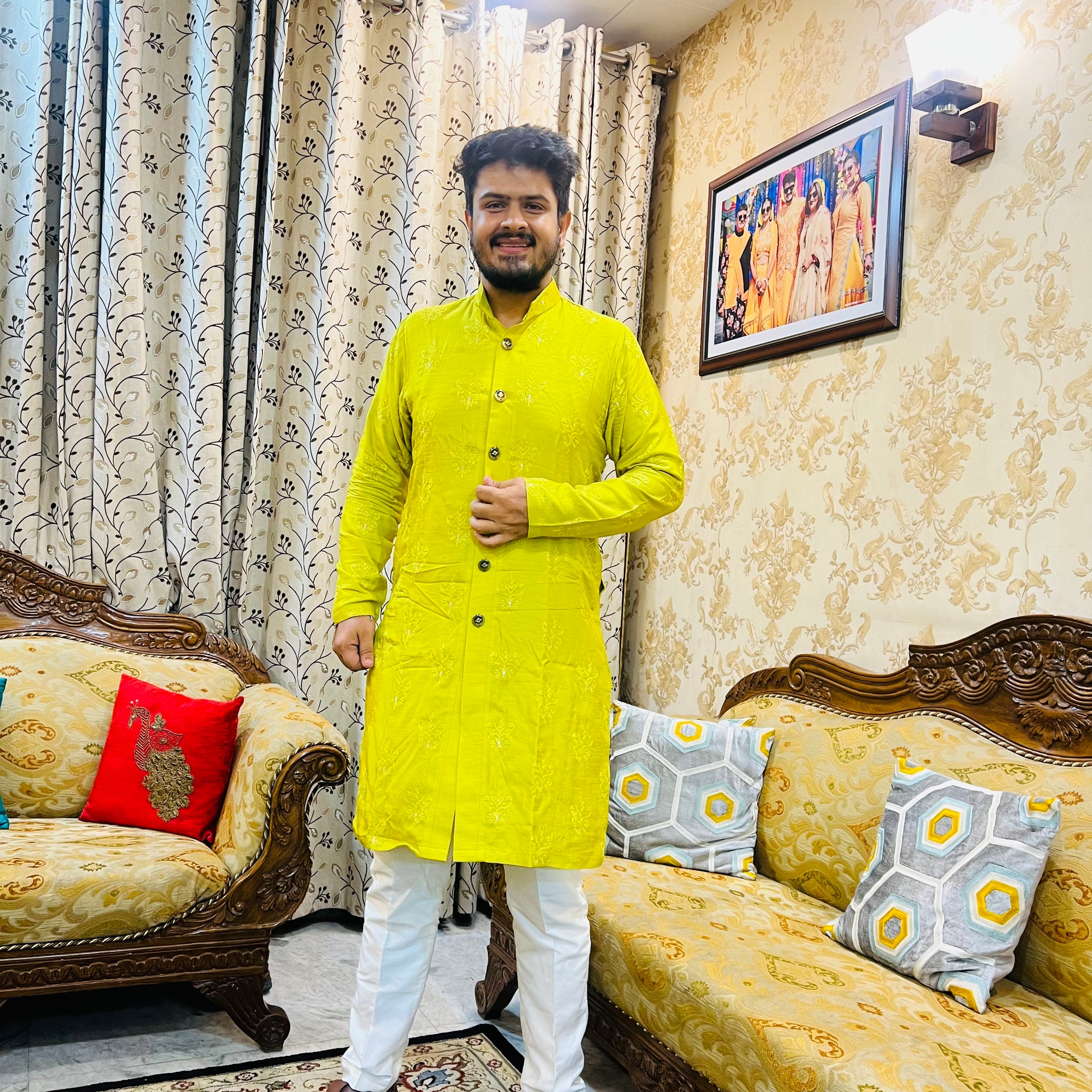 Lemon Green Kurta Set
