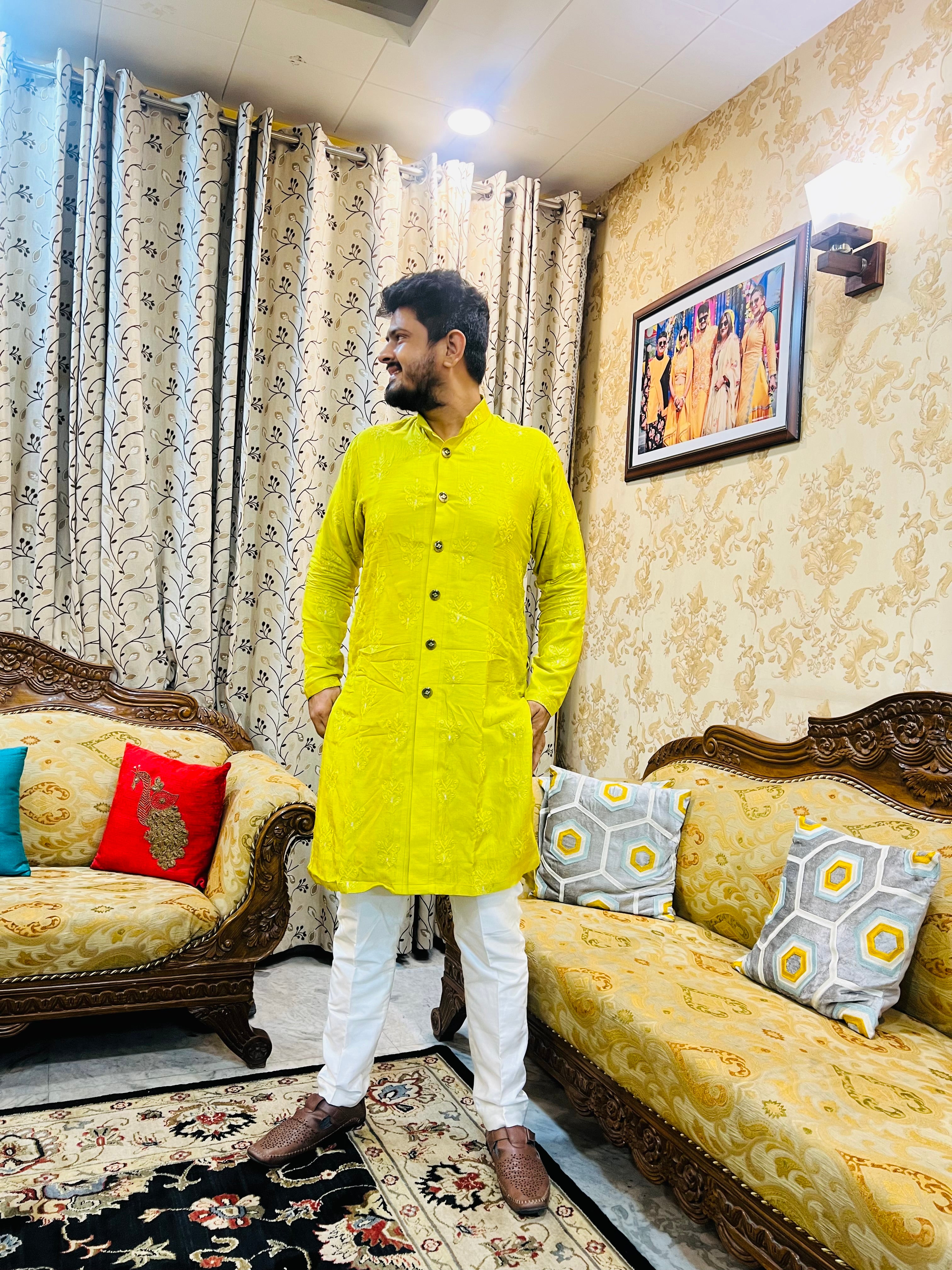Lemon Green Kurta Set