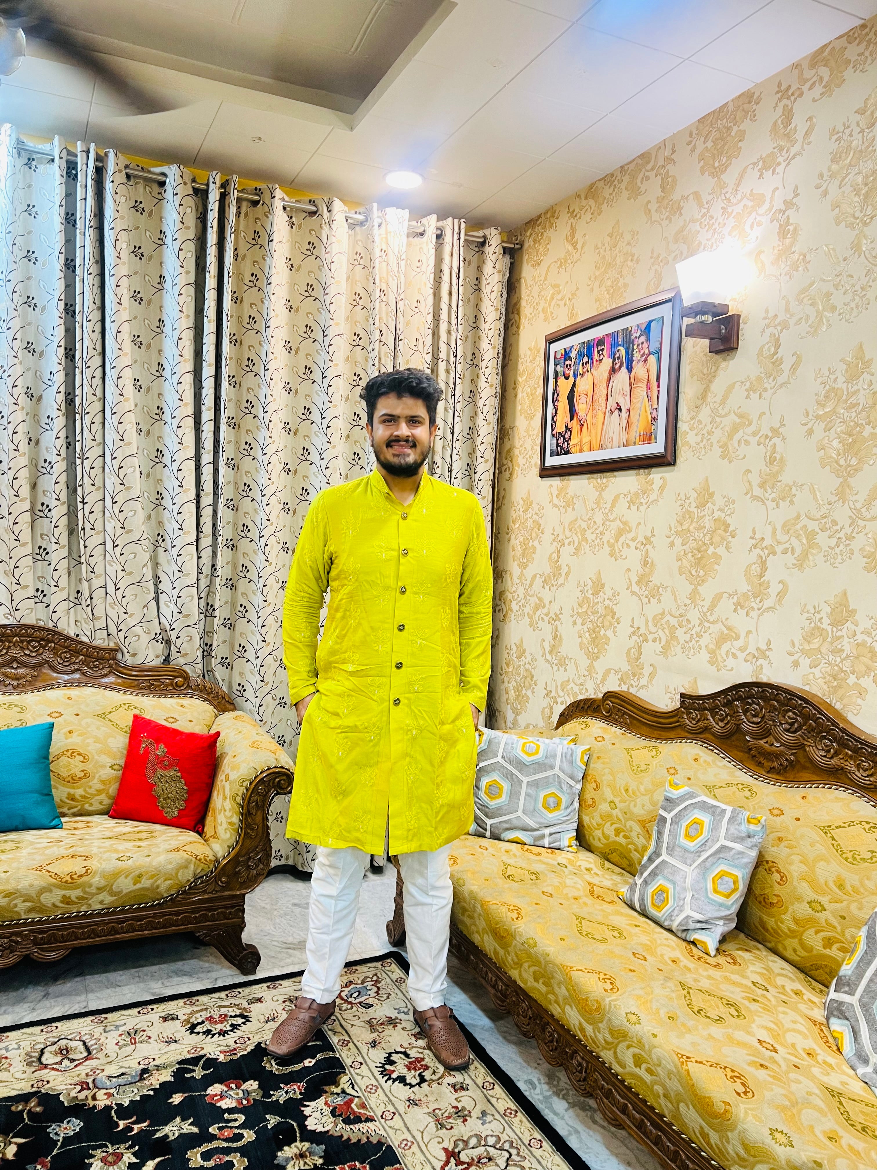 Lemon Green Kurta Set