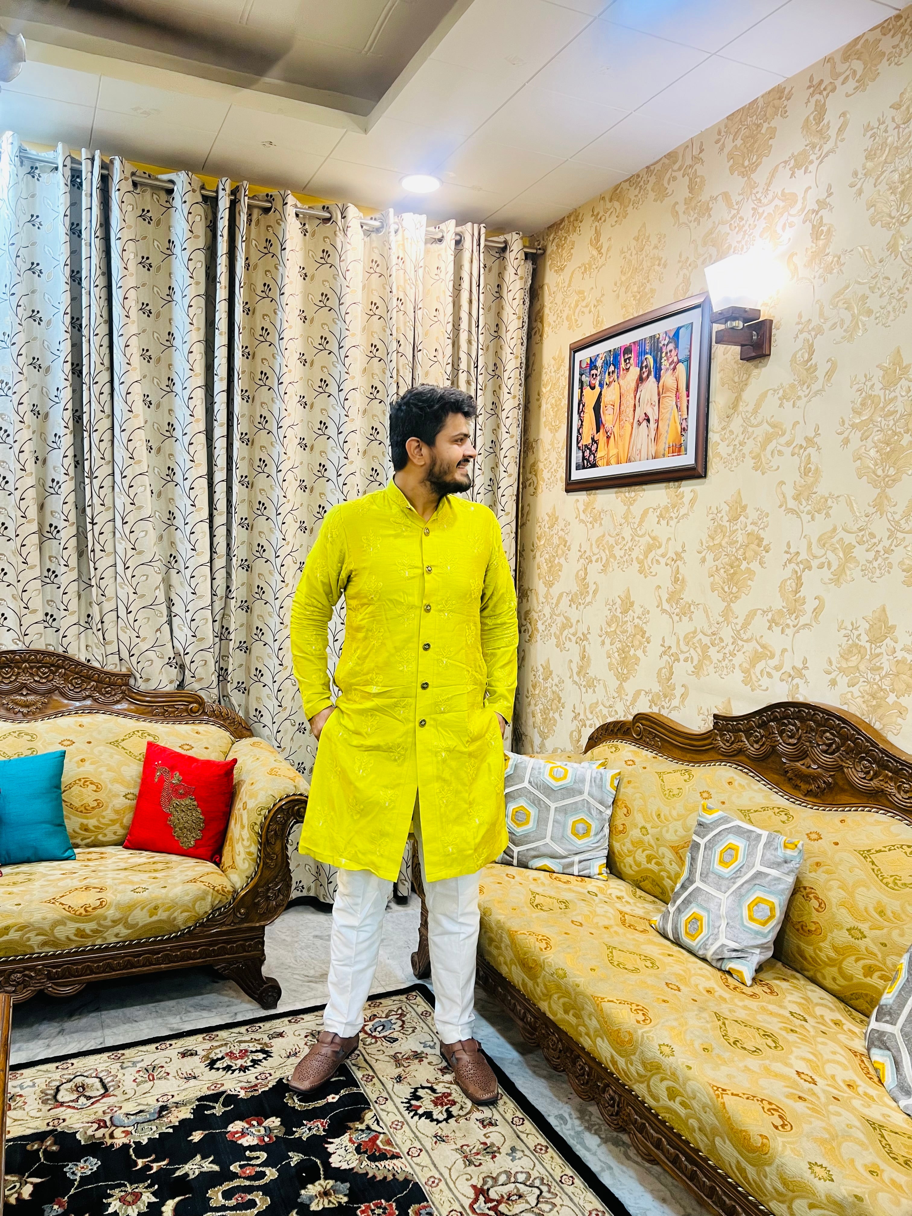 Lemon Green Kurta Set