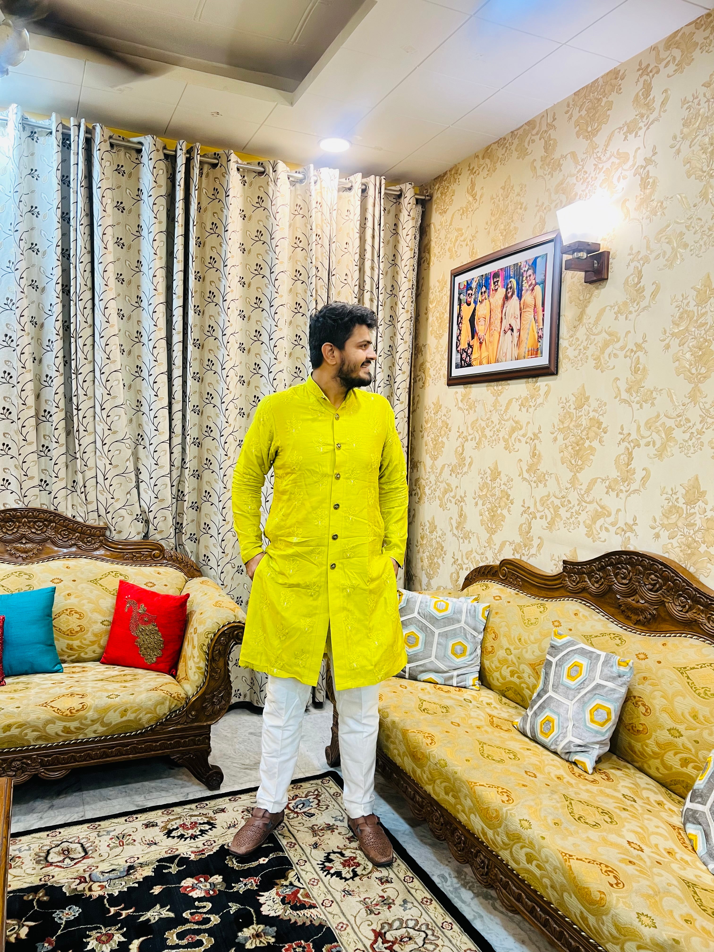 Lemon Green Kurta Set
