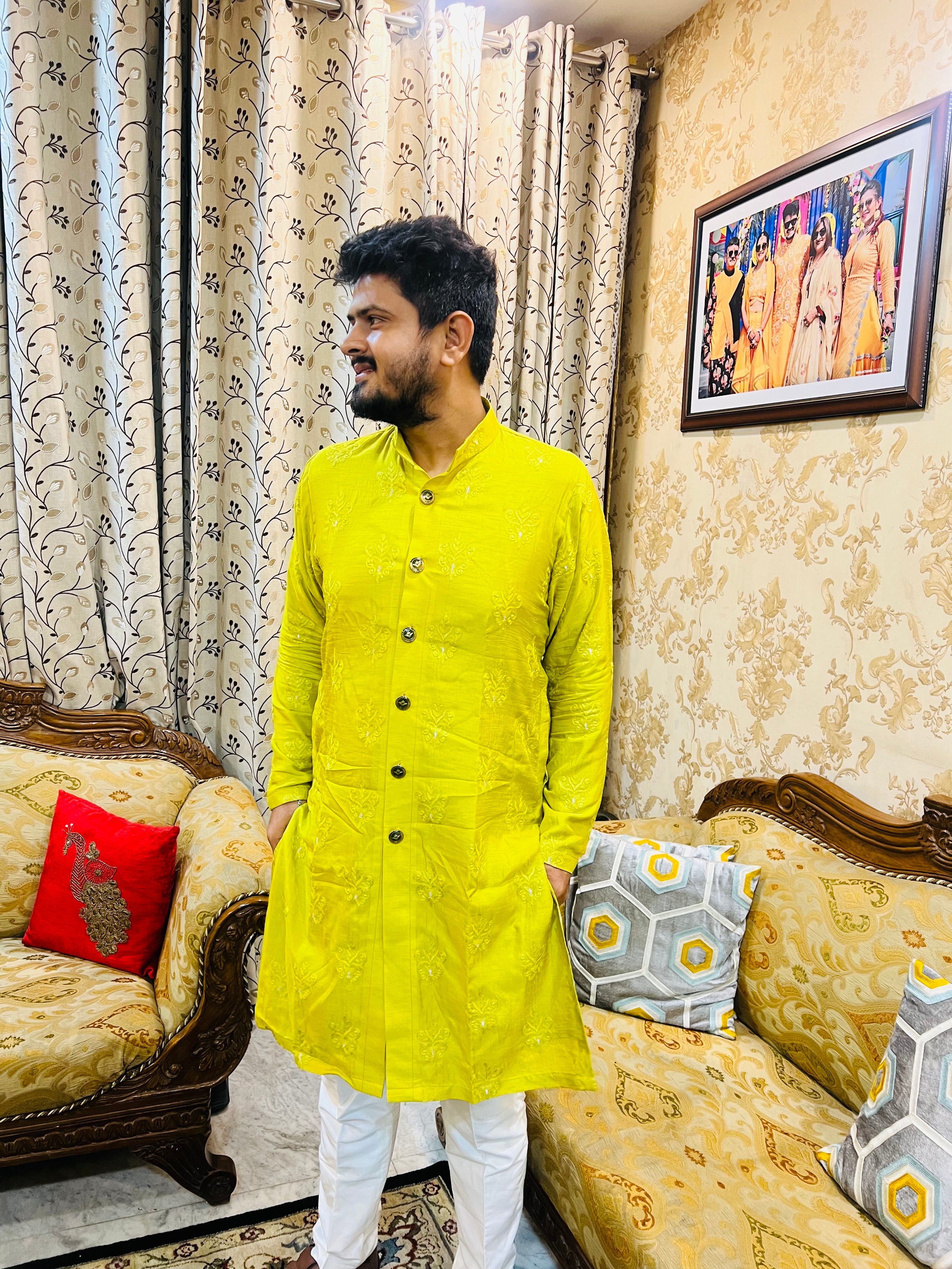 Lemon Green Kurta Set