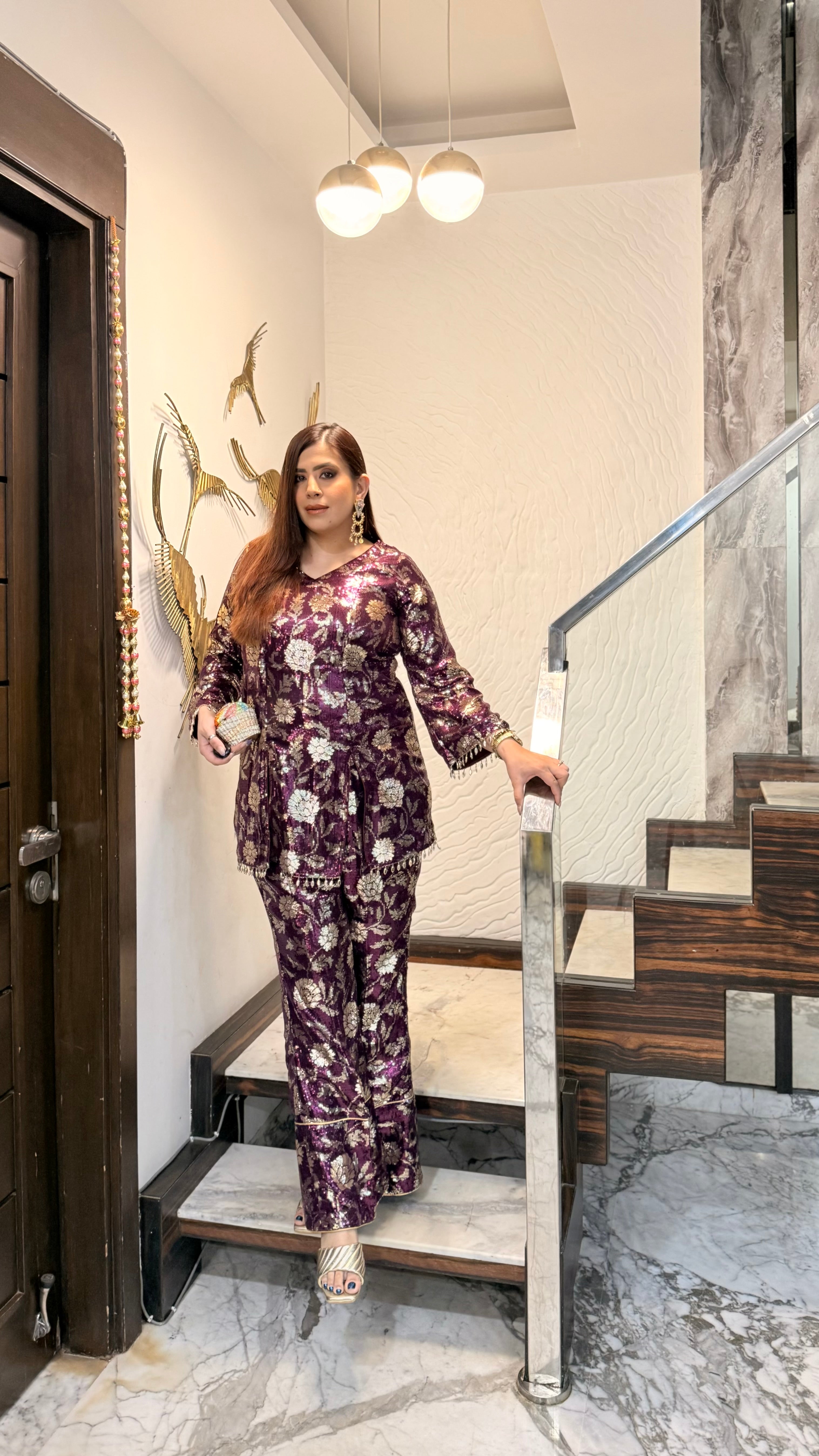 Flickering in Violet Sequin Co-Ord