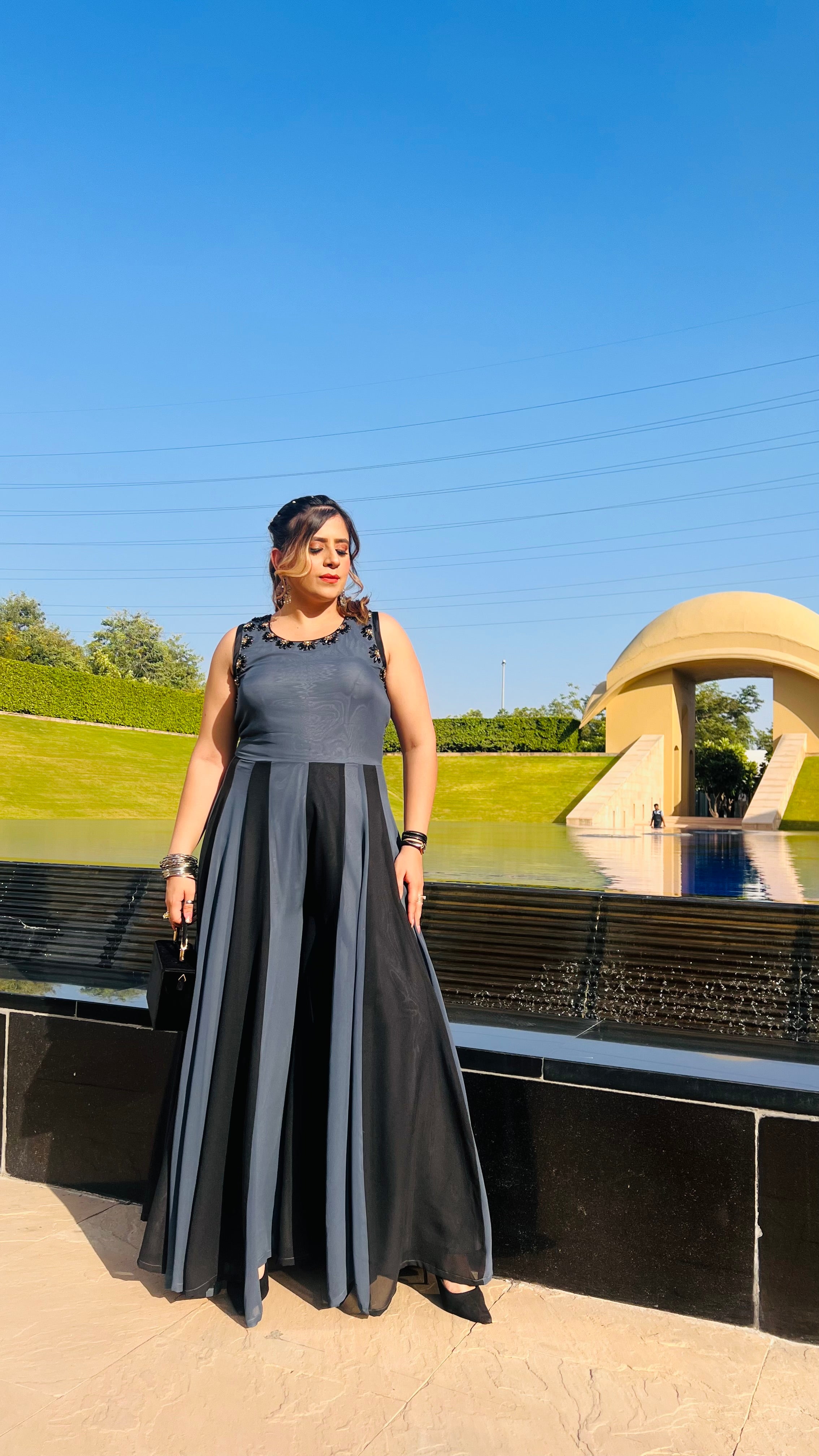 Black & Grey Jumpsuit