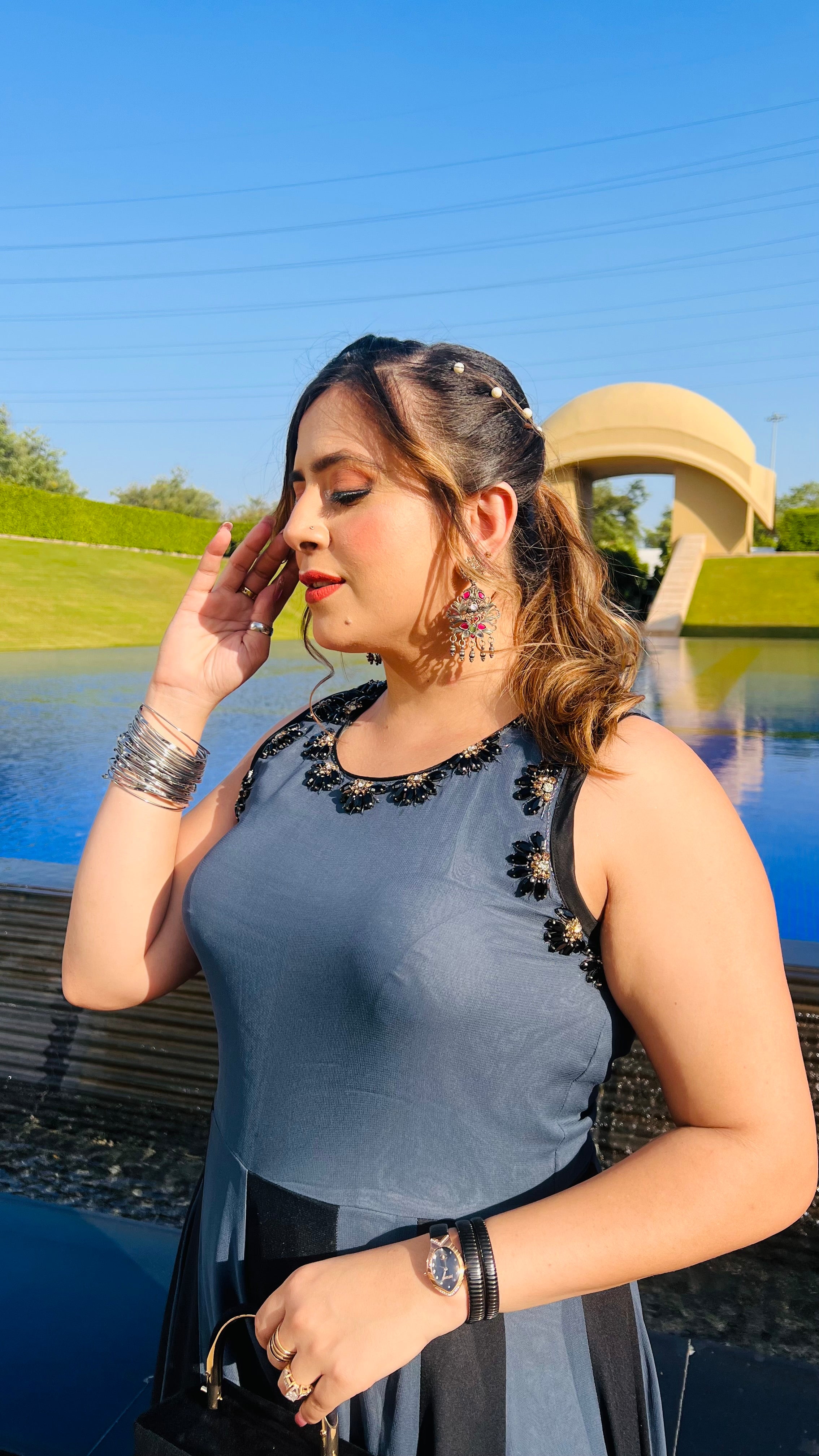 Black & Grey Jumpsuit