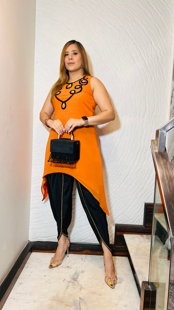 Rust Dhoti Co-Ord