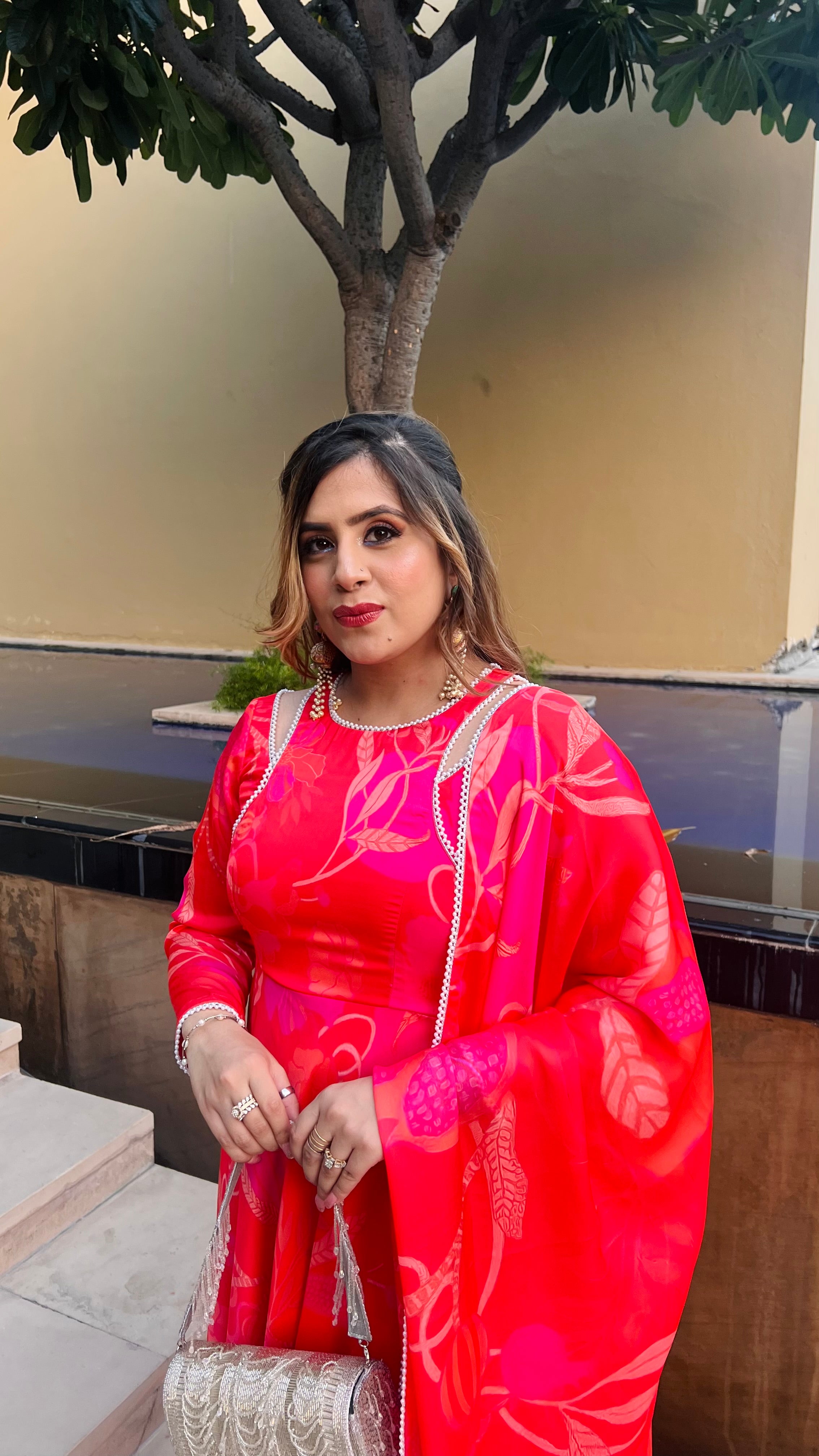 Cherry Tropical Anarkali