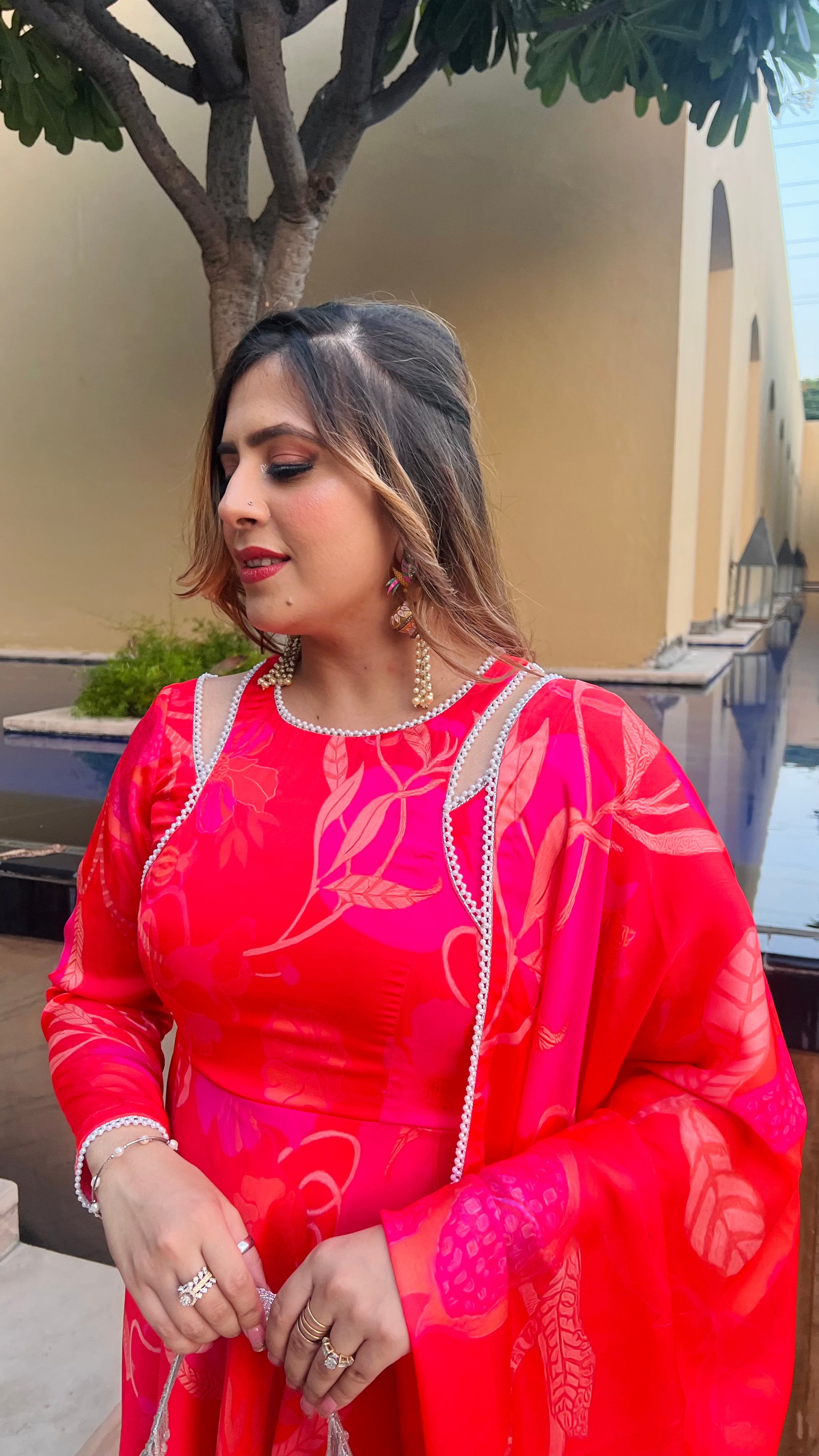 Cherry Tropical Anarkali