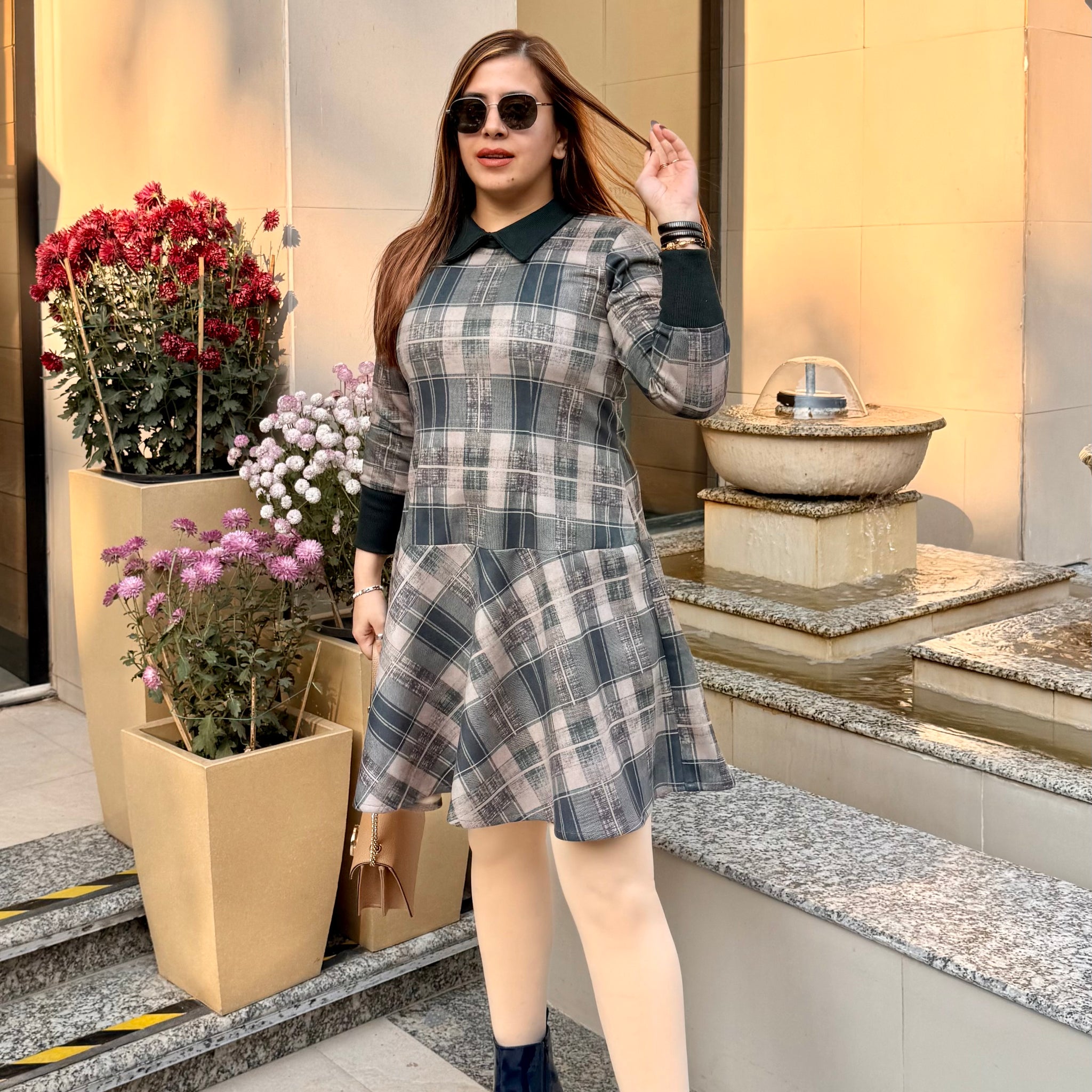 Dark Teal Suede Dress