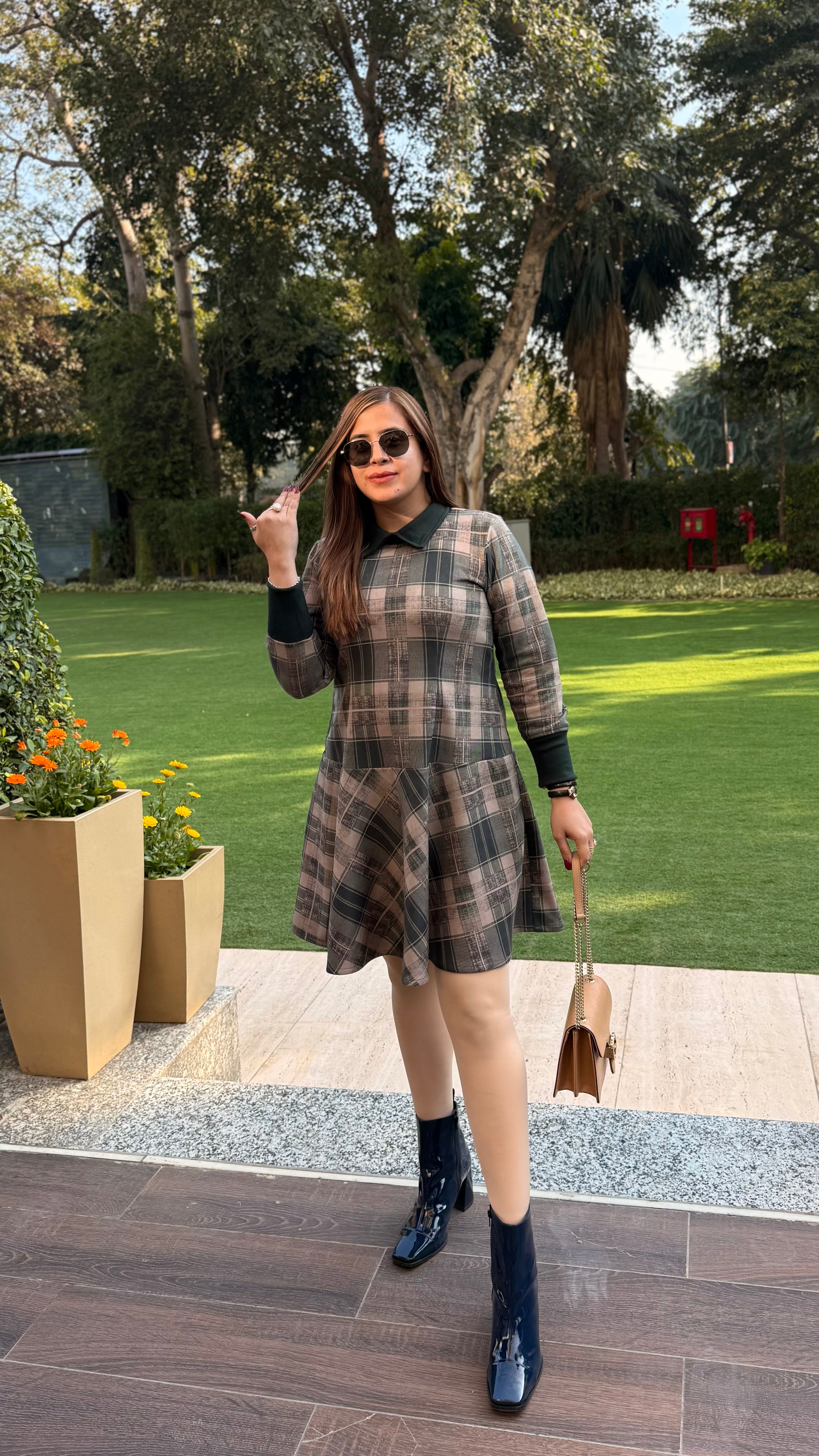 Dark Teal Suede Dress